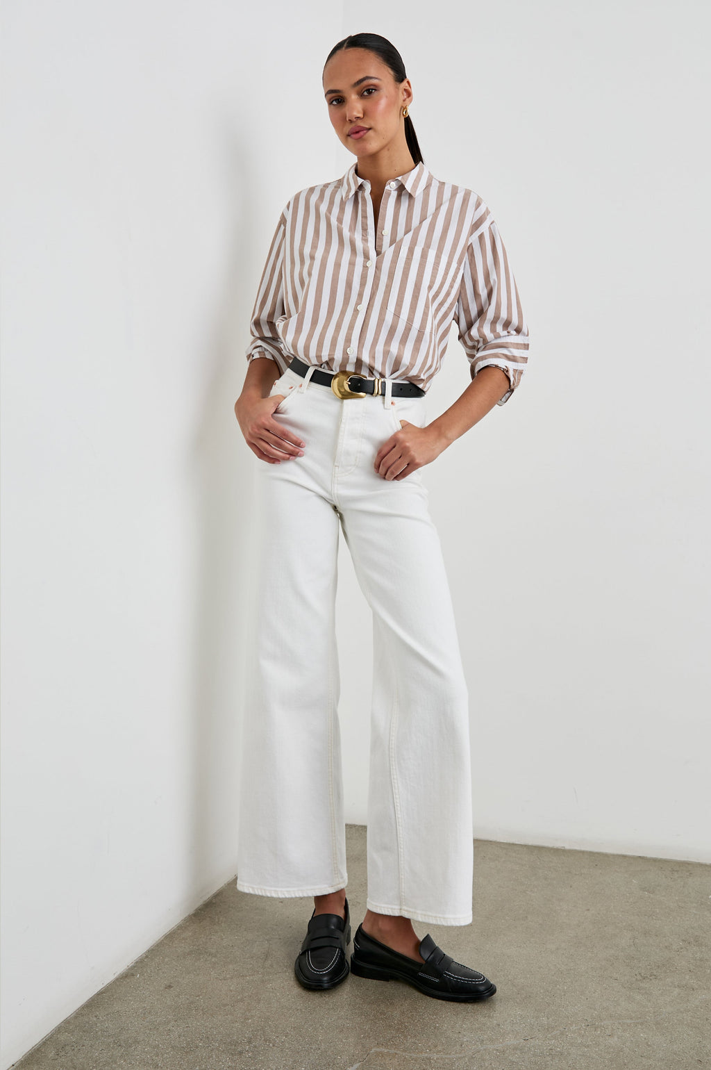 Elsa Shirt - Russet White Stripe