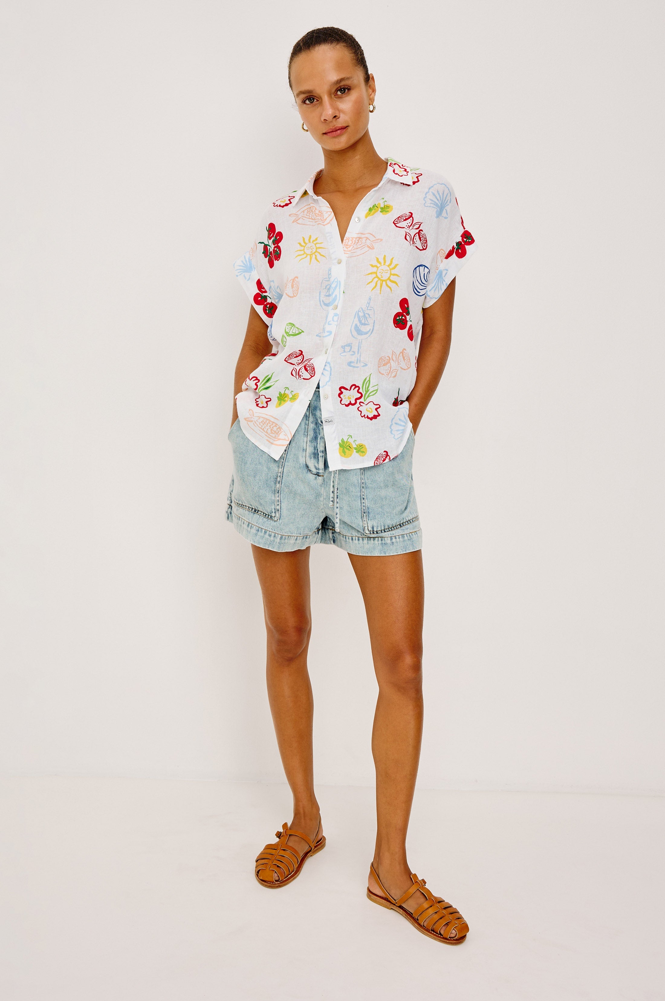 Rails X Giadzy Farrah Shirt - White Antipasti