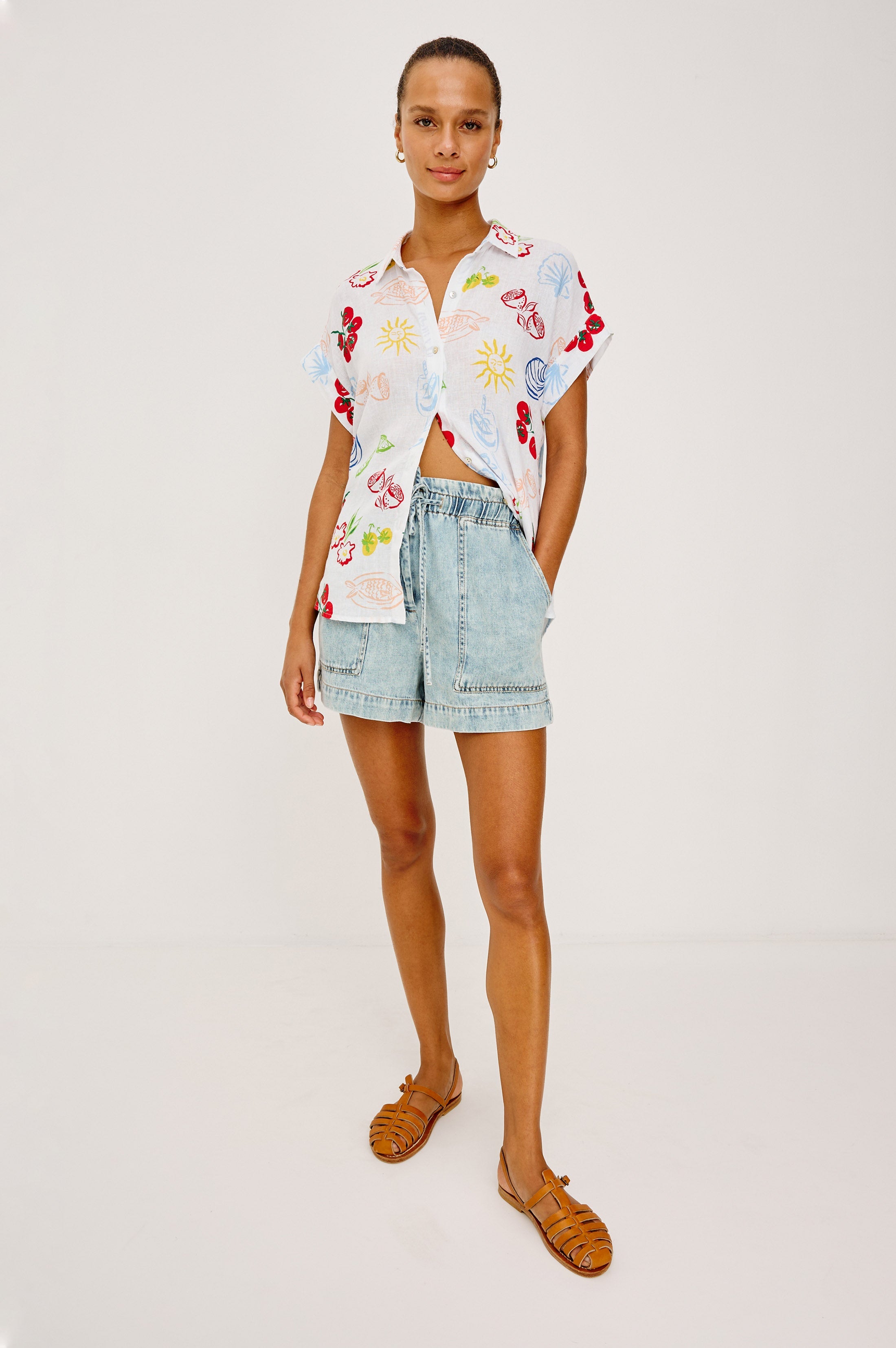 Rails X Giadzy Farrah Shirt - White Antipasti
