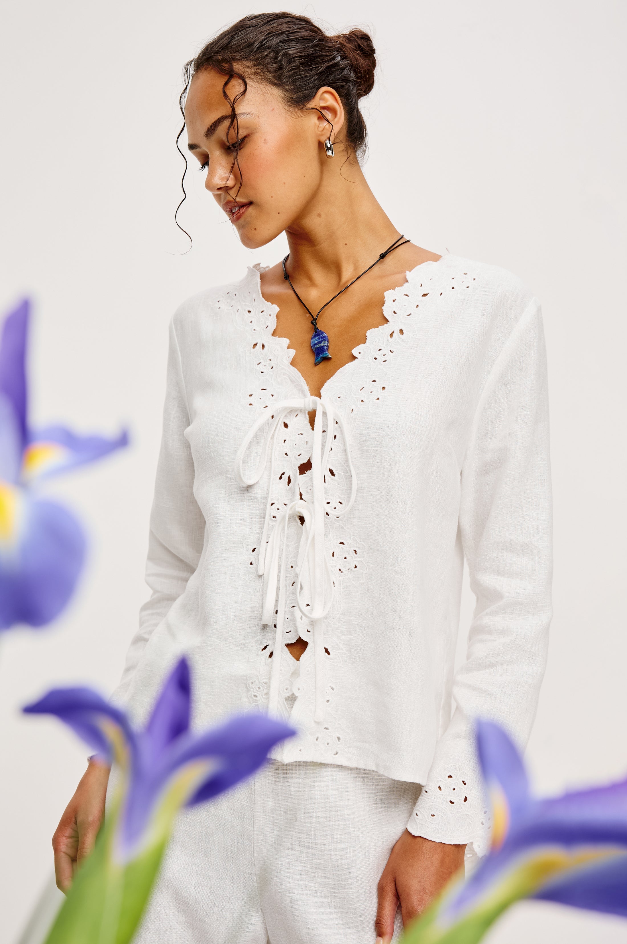 Fleur Top - White