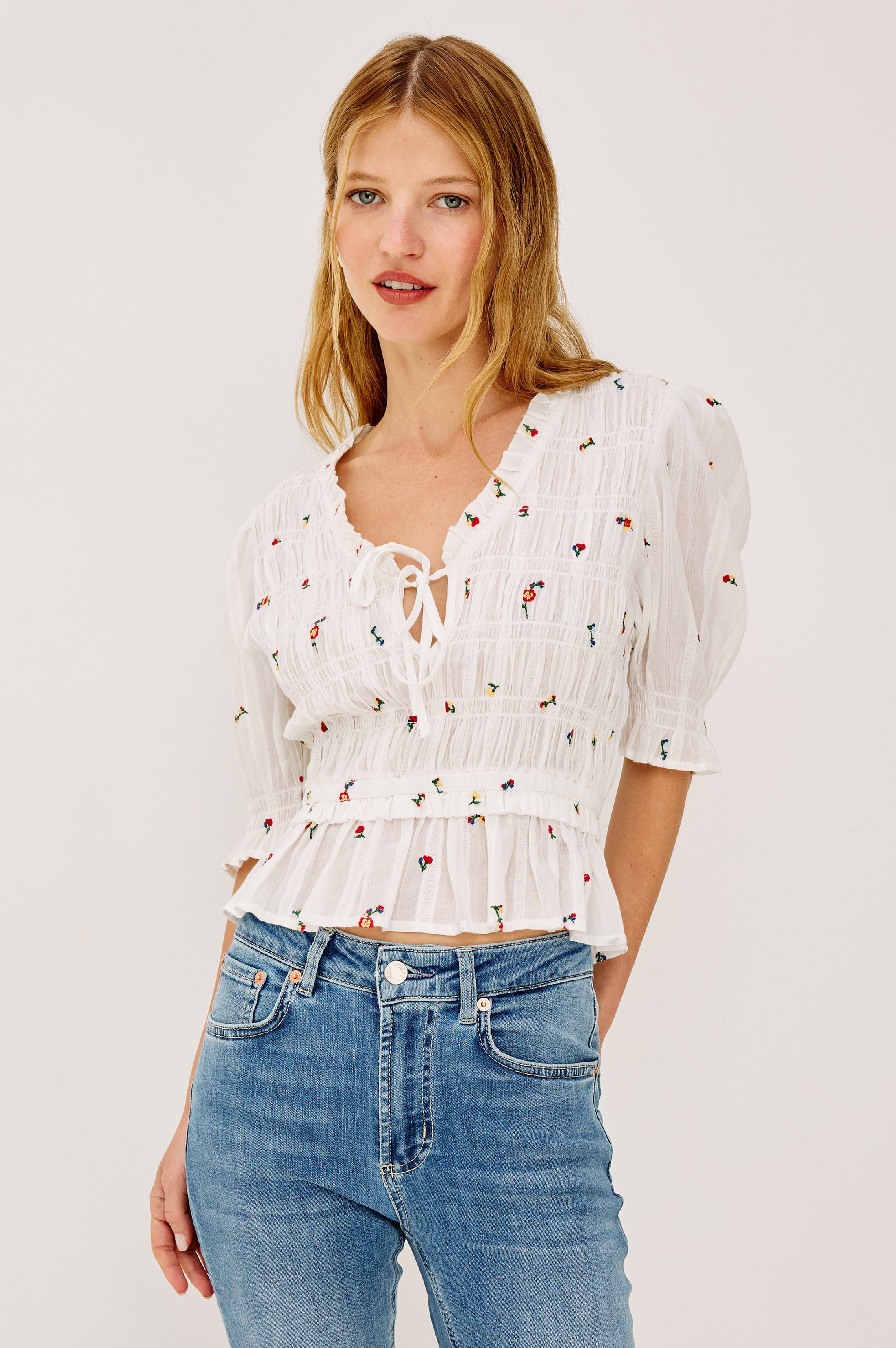 Fontaine Top - Wildflowers Embroidery
