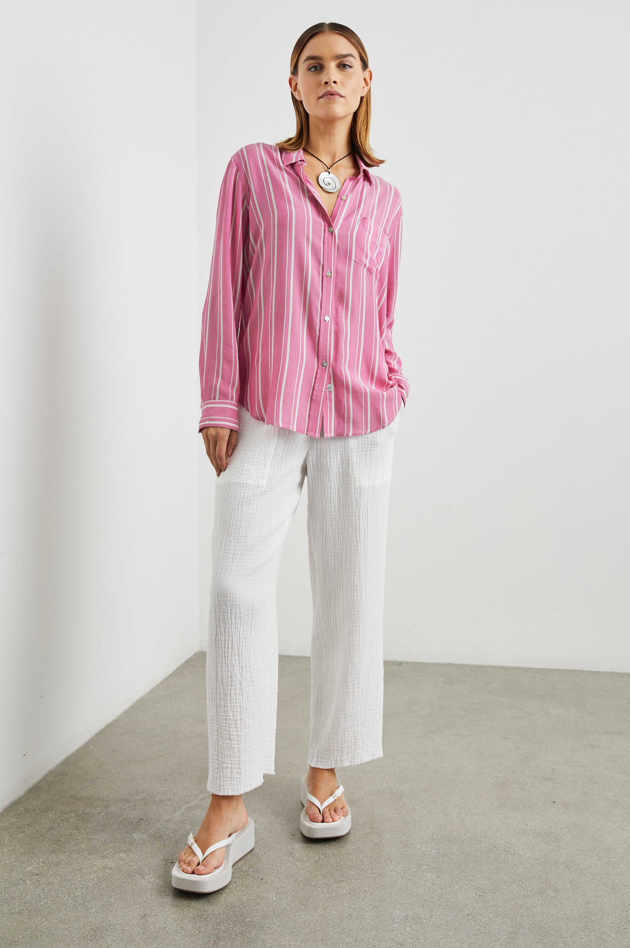 Gaia Shirt - Berry Stripe