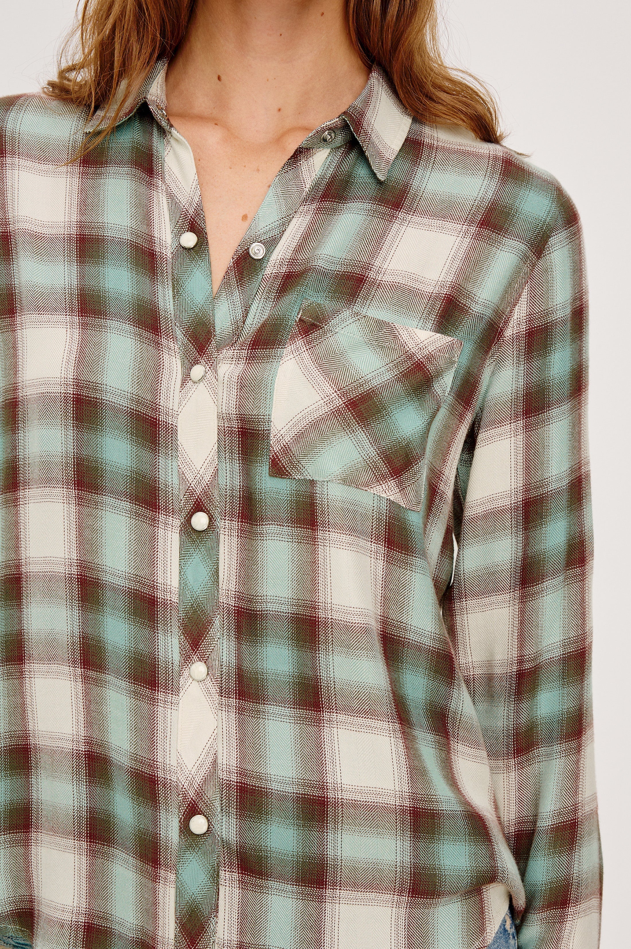 Hunter Shirt - Birch Olive Teal