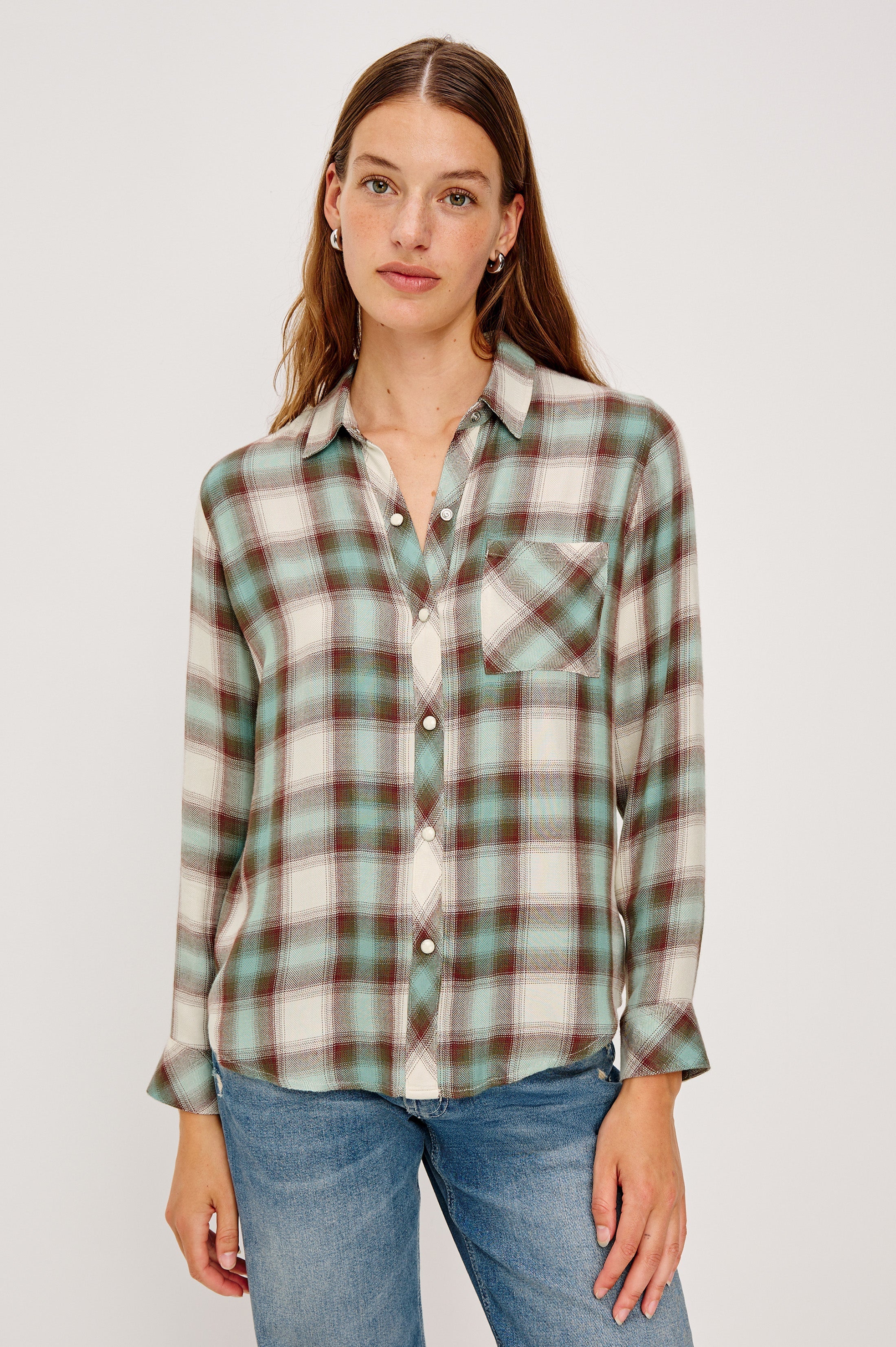 Hunter Shirt - Birch Olive Teal