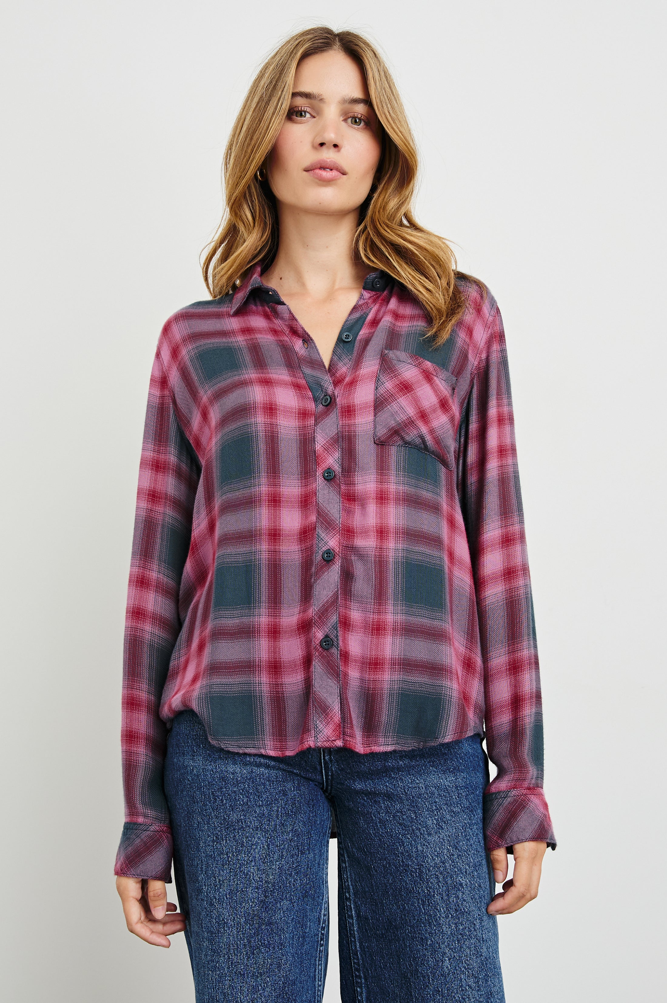 Hunter Shirt - Dusty Mauve Evergreen