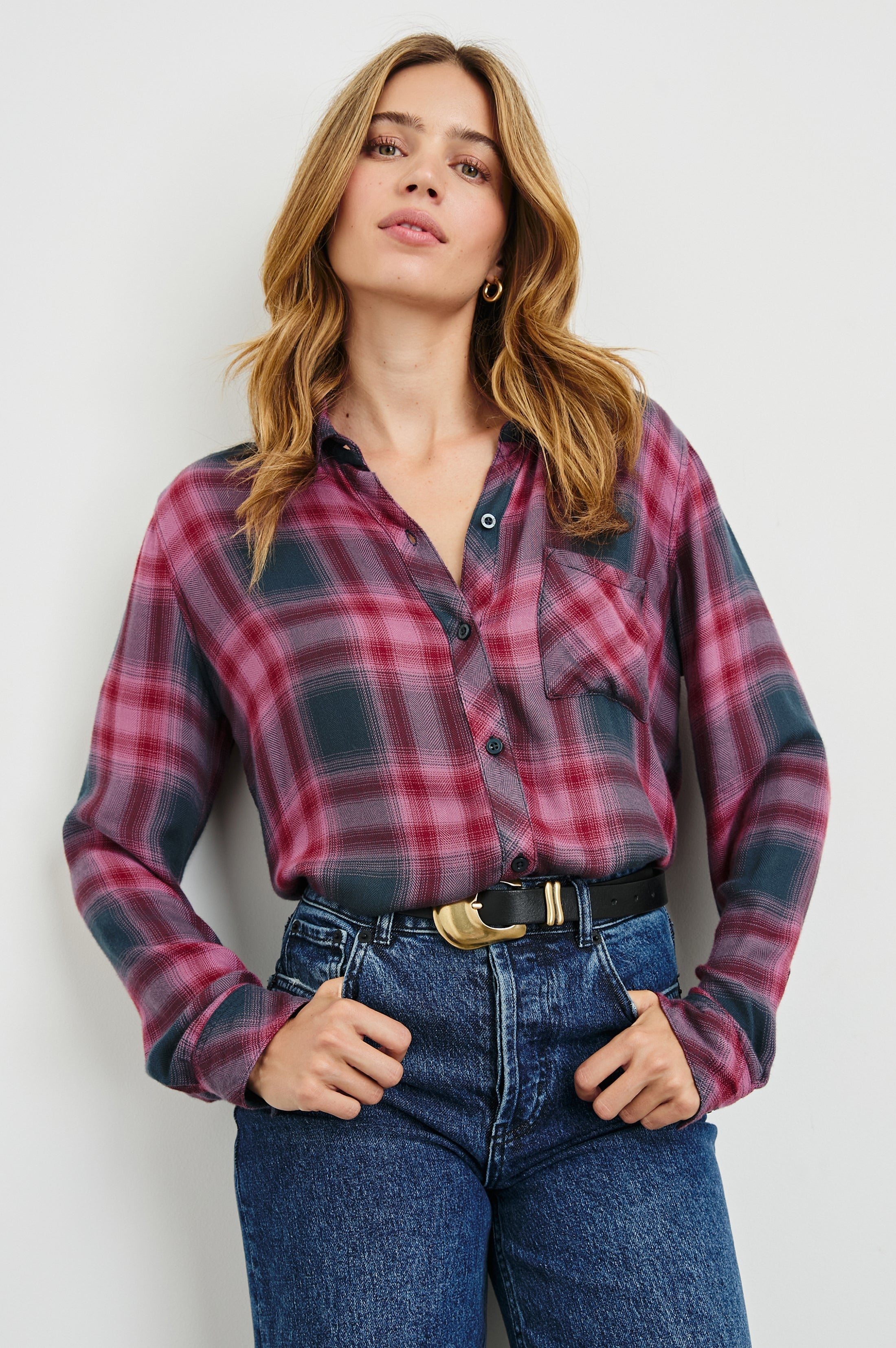 Hunter Shirt - Dusty Mauve Evergreen