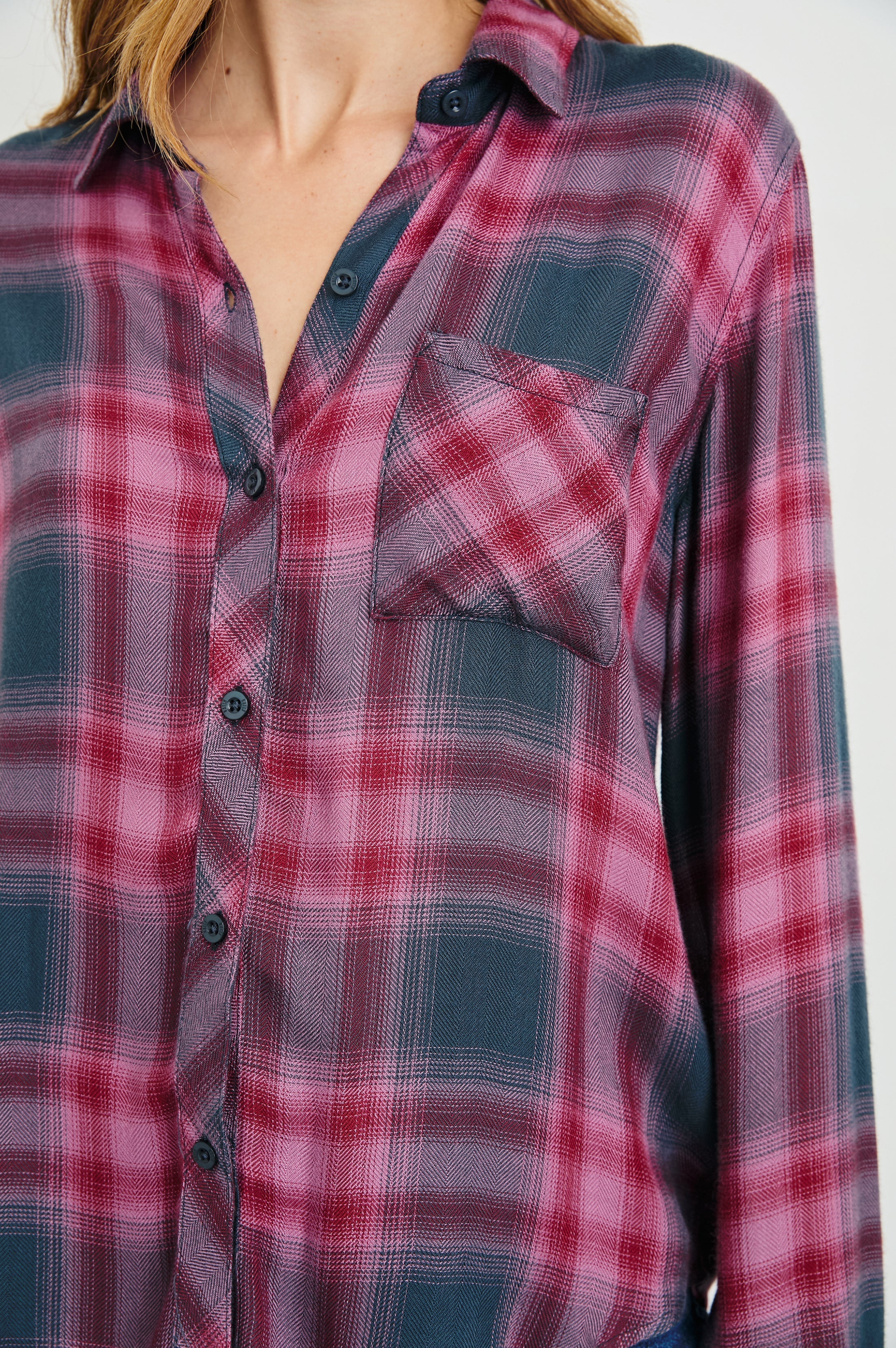 Hunter Shirt - Dusty Mauve Evergreen