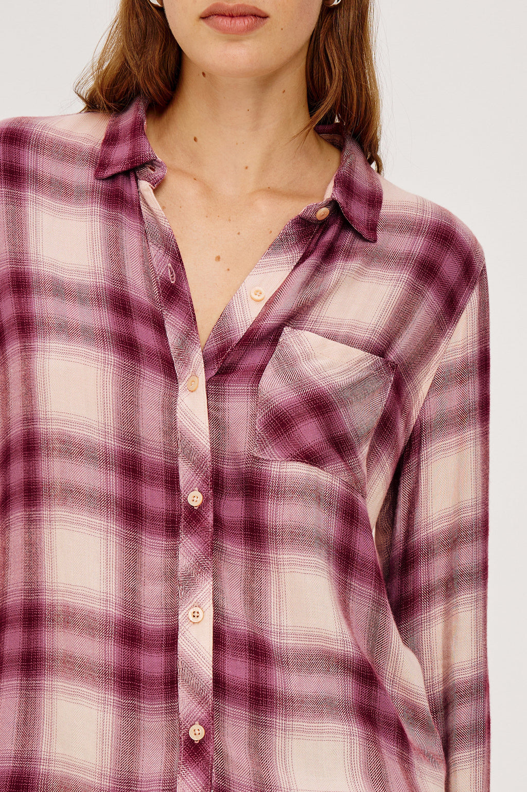 Hunter Shirt - Faded Plum Ivory