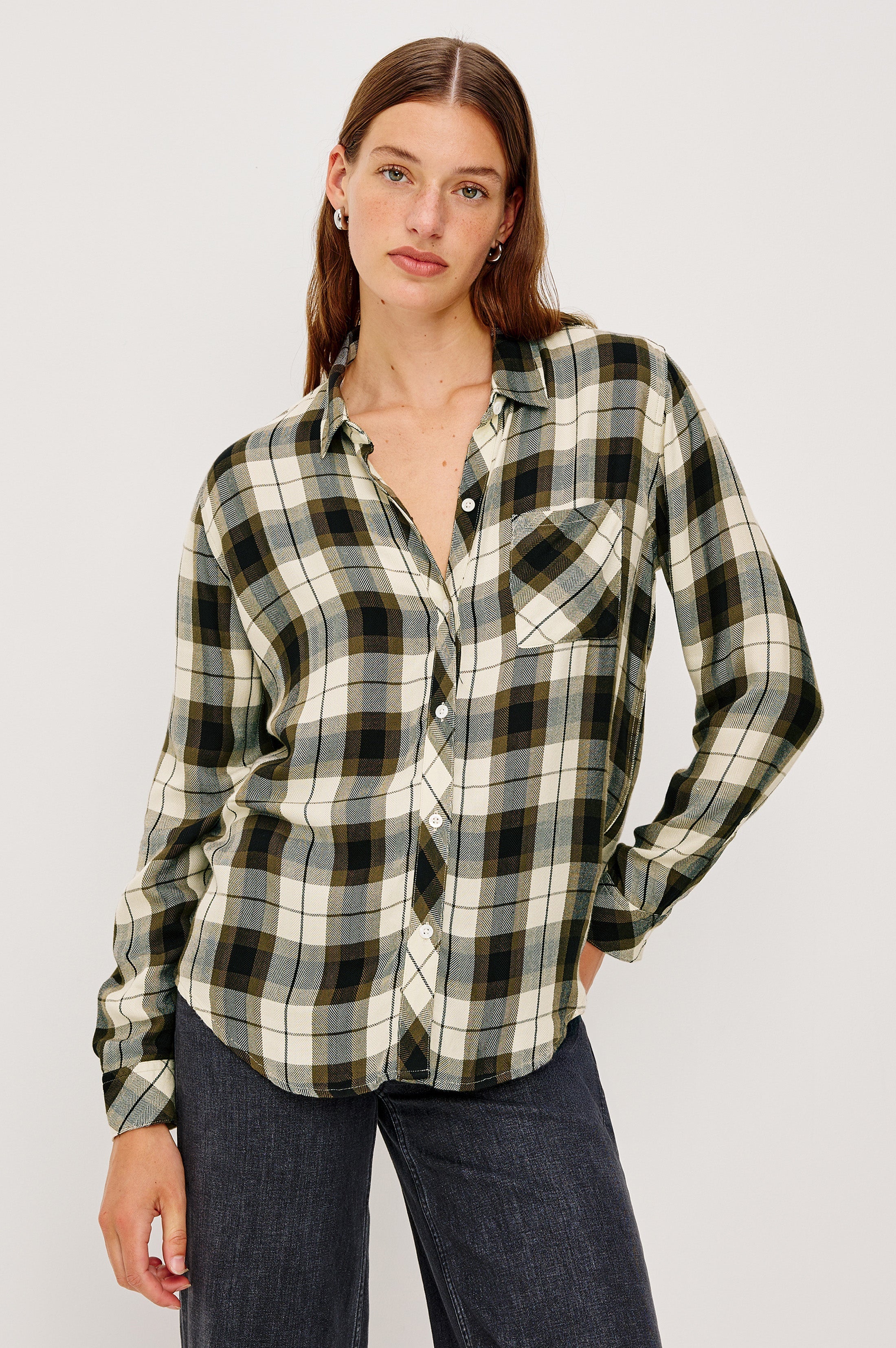 Hunter Shirt - Ivory Olive Ash