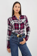 Hunter Shirt - Lychee Navy White