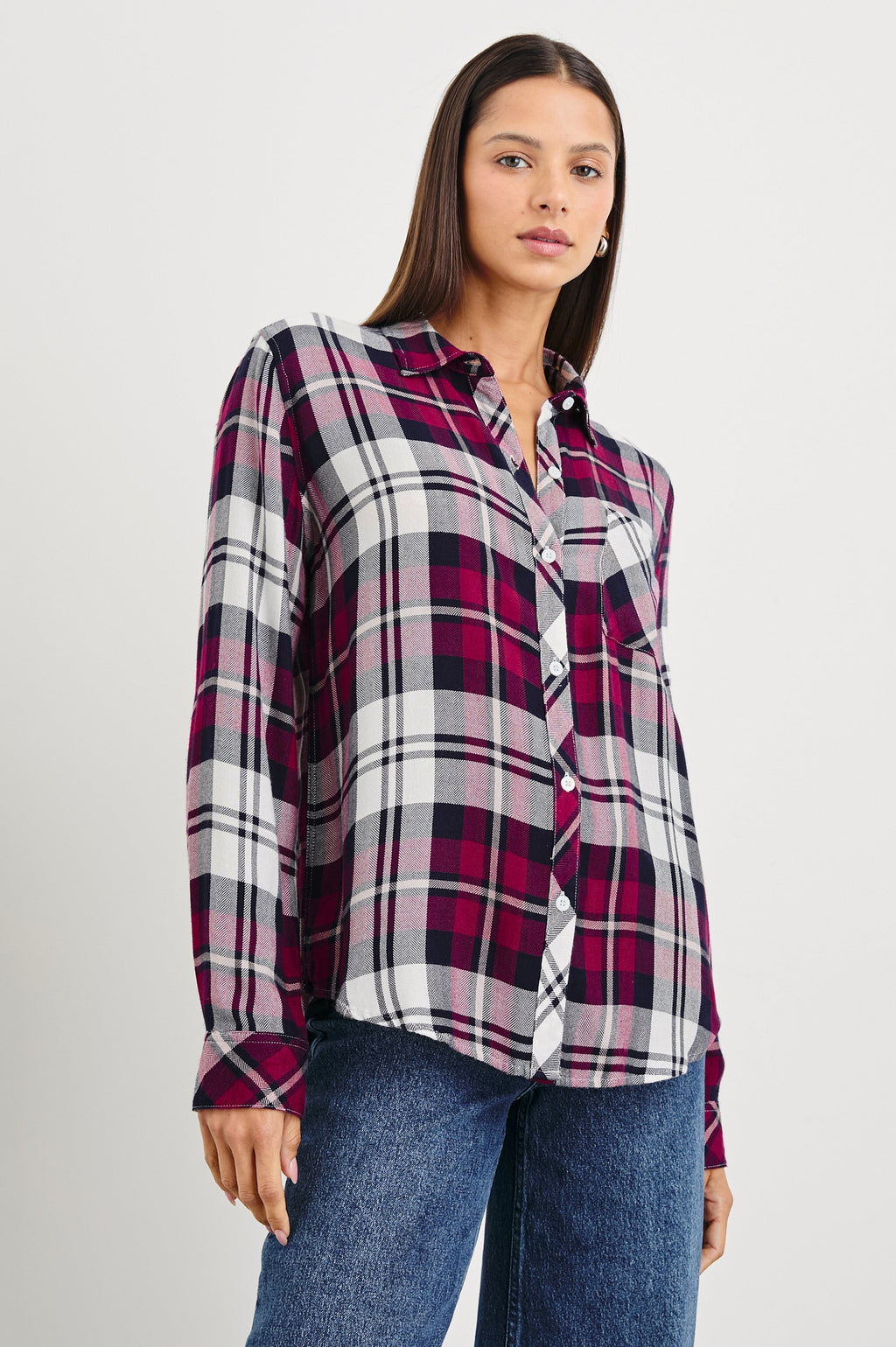 Hunter Shirt - Lychee Navy White
