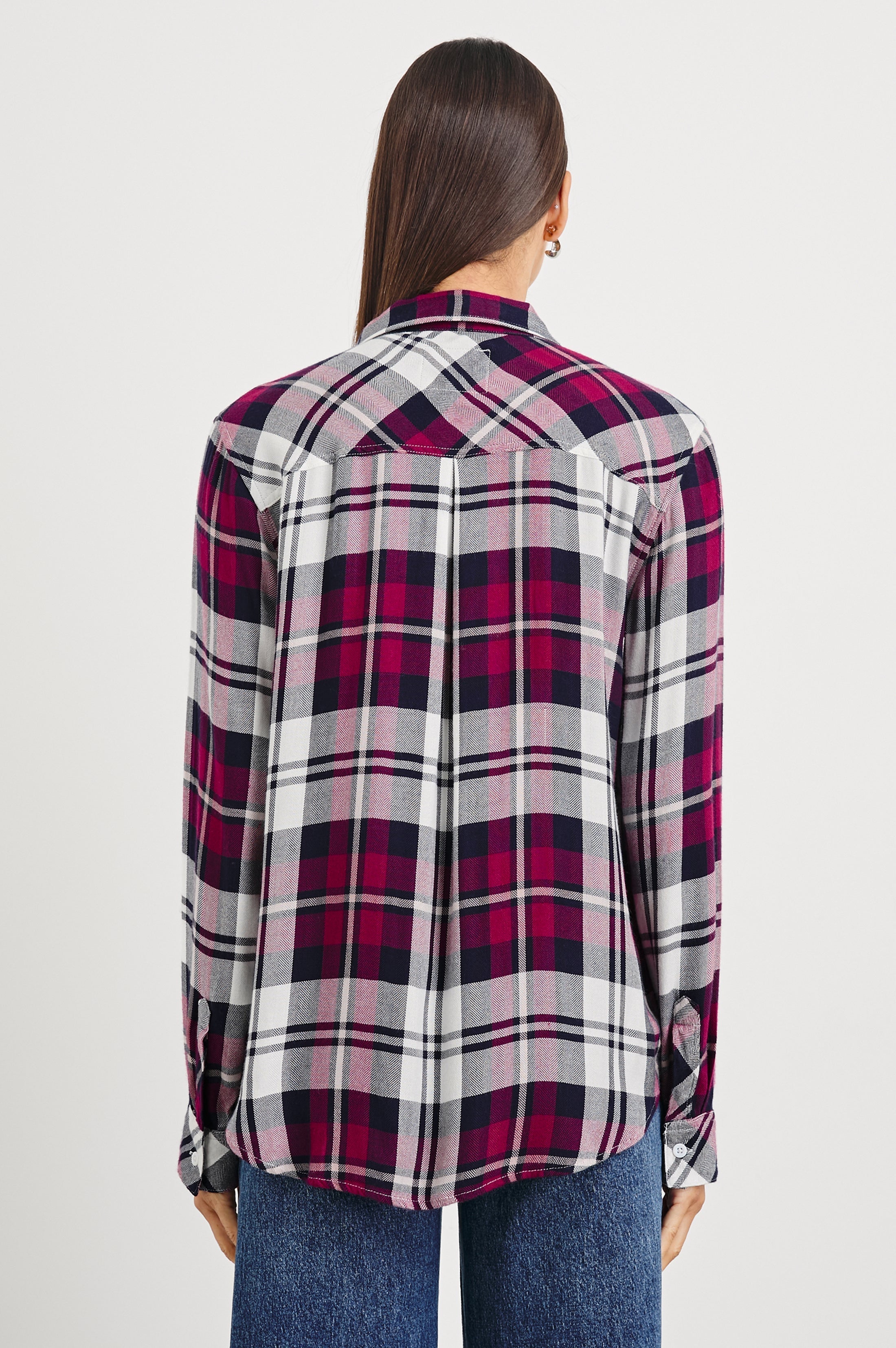 Hunter Shirt - Lychee Navy White