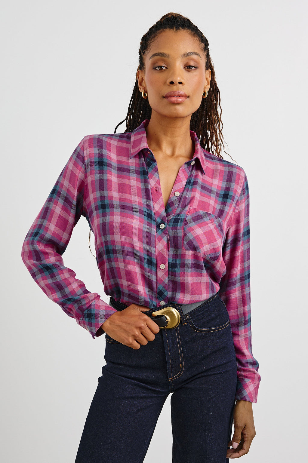 Hunter Shirt - Magenta Stone Blue