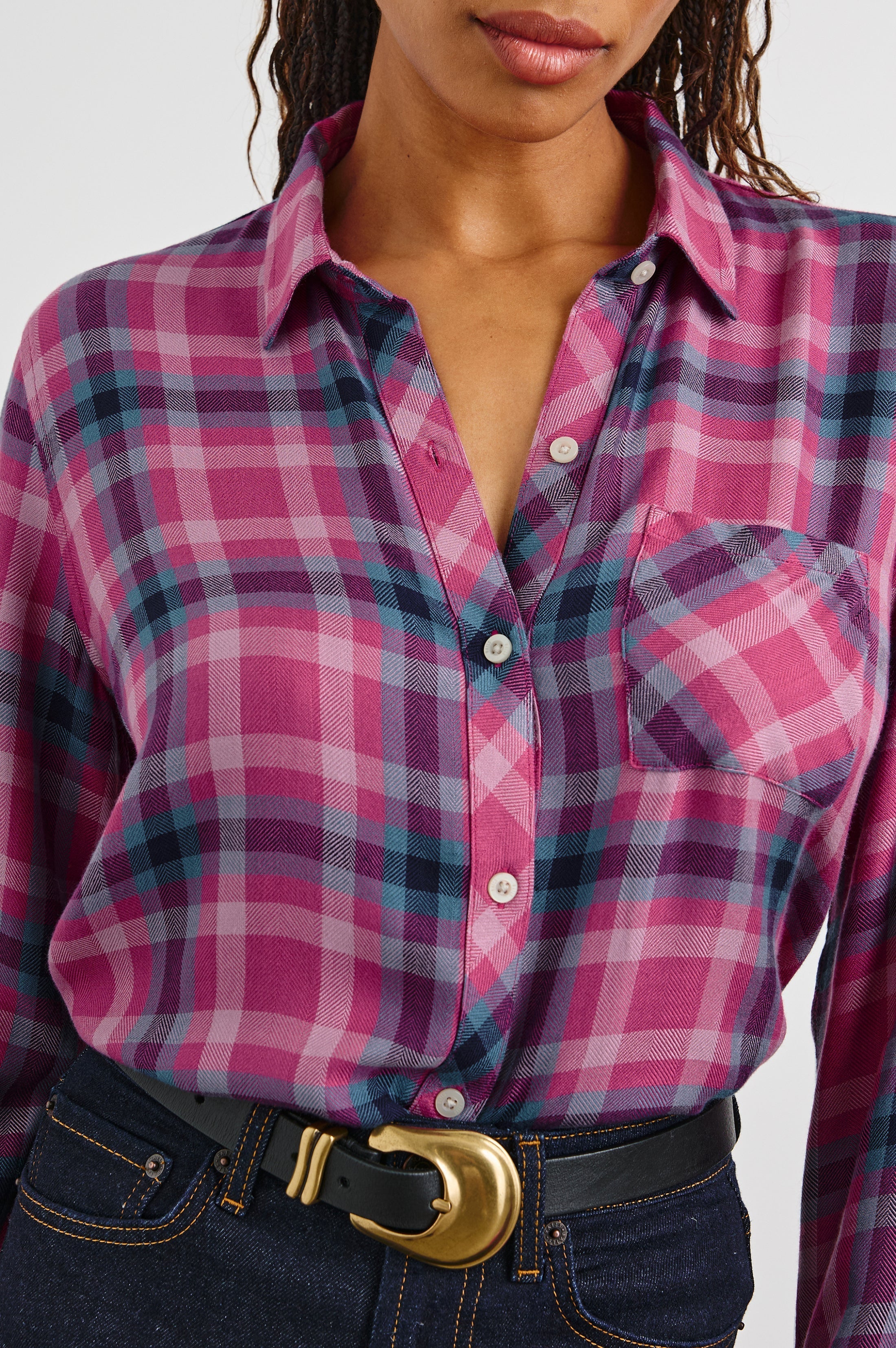 Hunter Shirt - Magenta Stone Blue