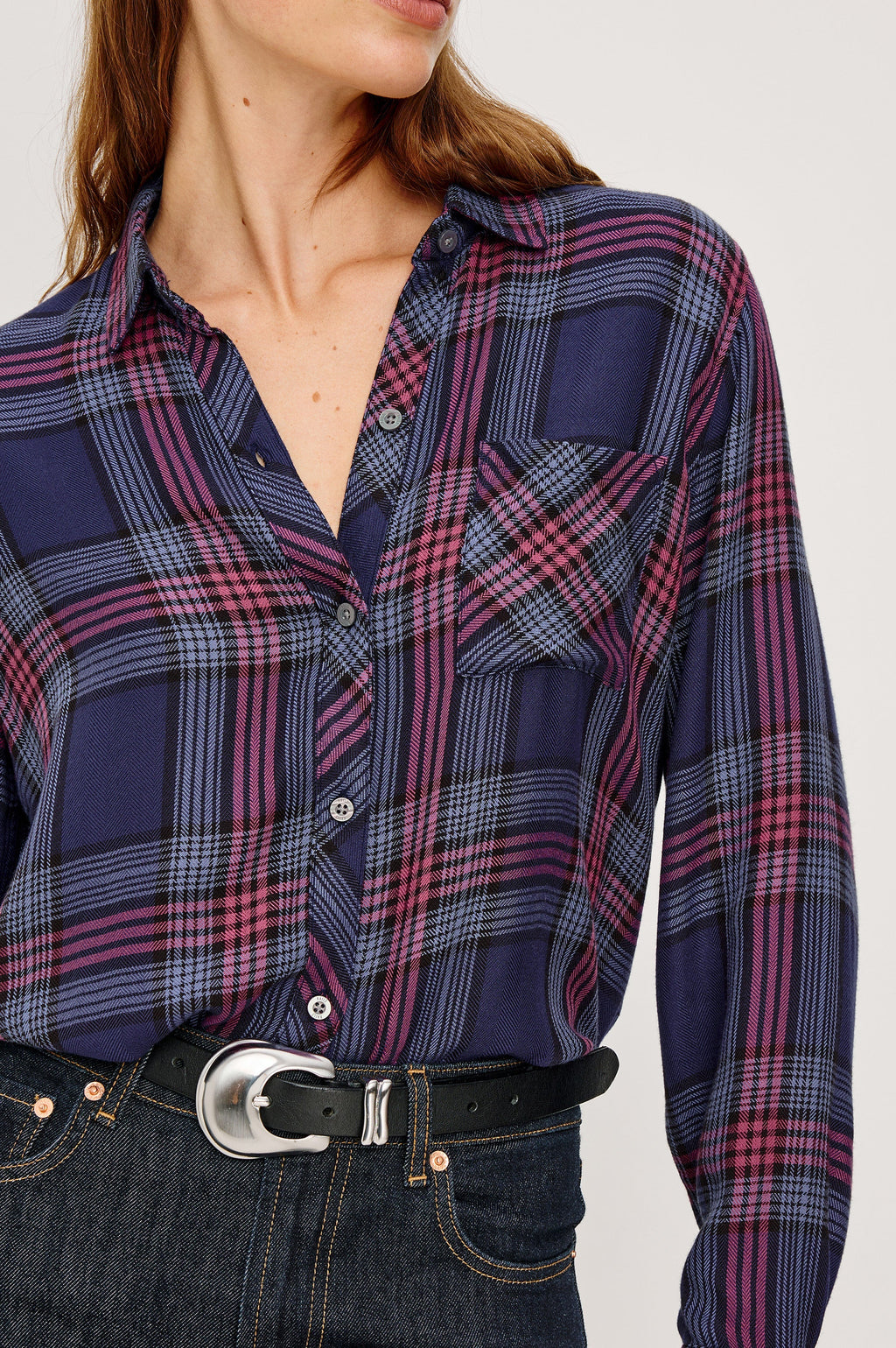 Hunter Shirt - Navy Rose Astor