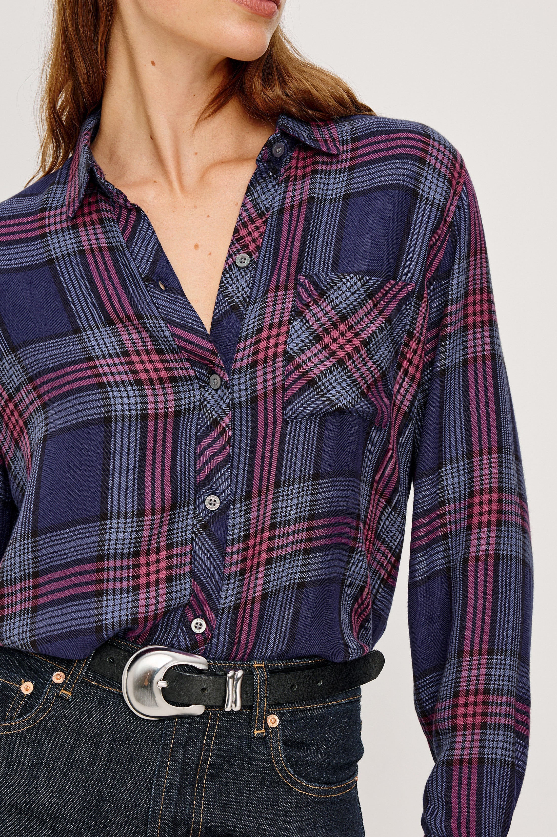 Hunter Shirt - Navy Rose Astor