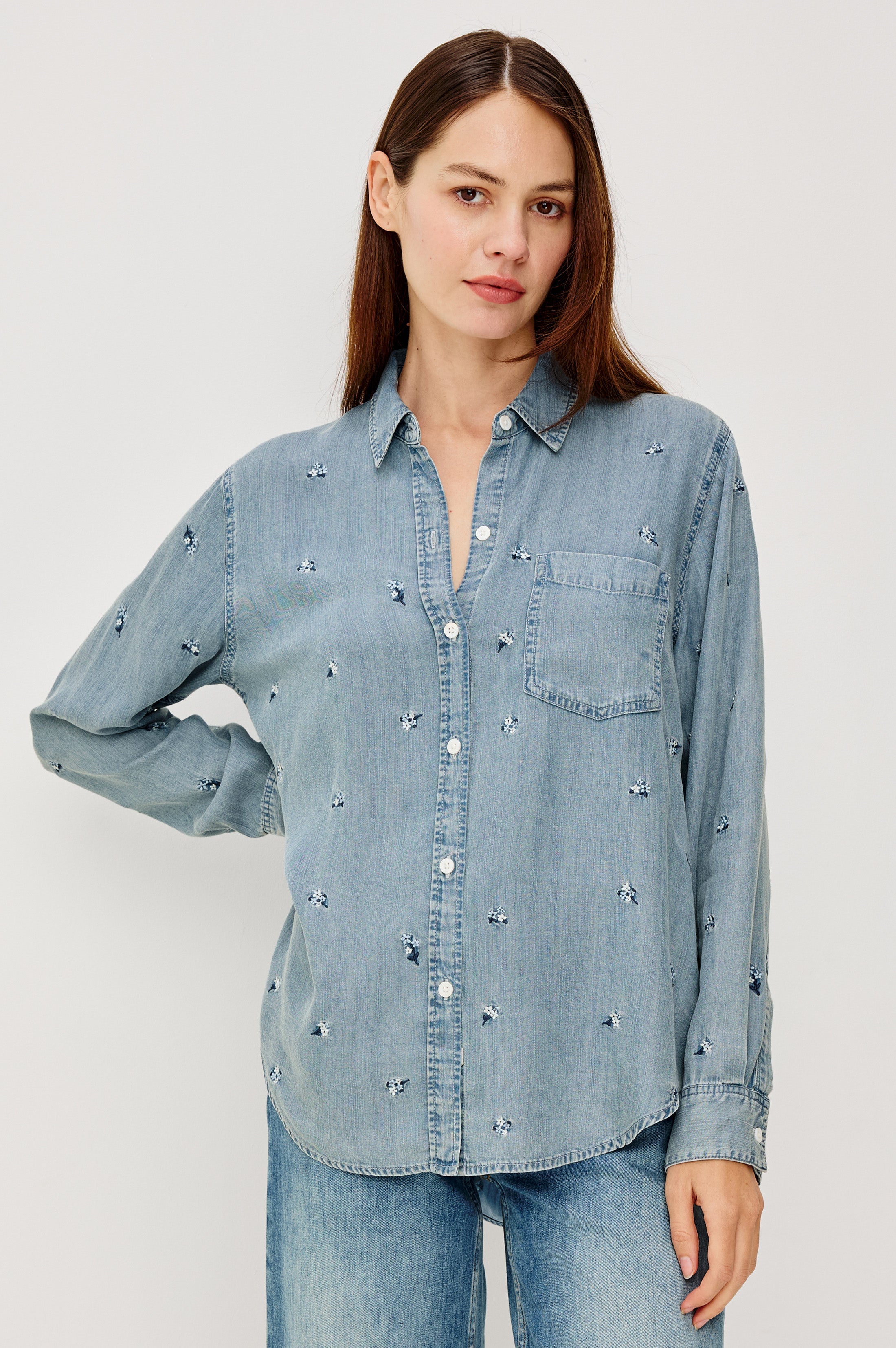 Ingrid Shirt - Blue Blossoms