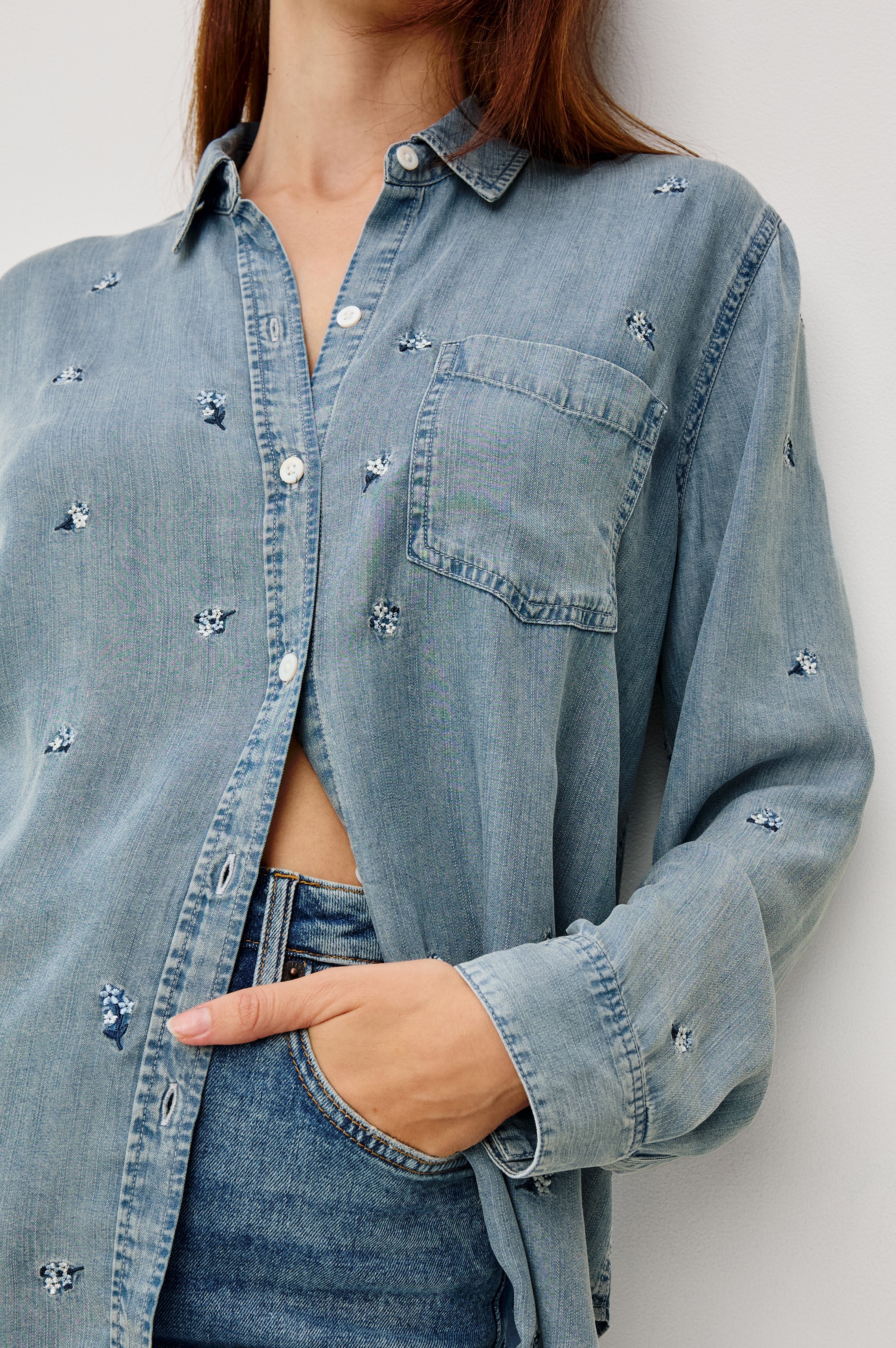 Ingrid Shirt - Blue Blossoms