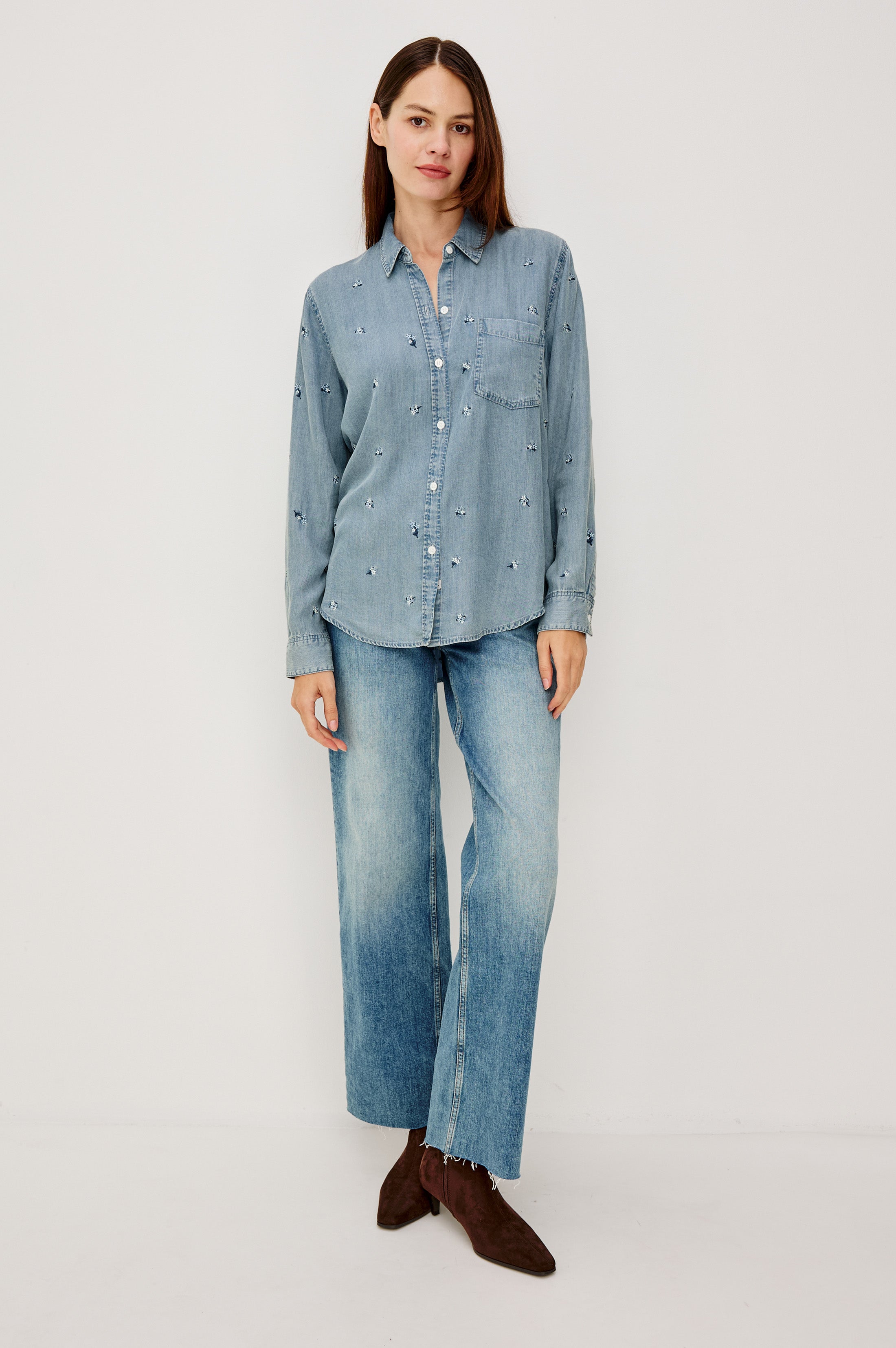 Ingrid Shirt - Blue Blossoms