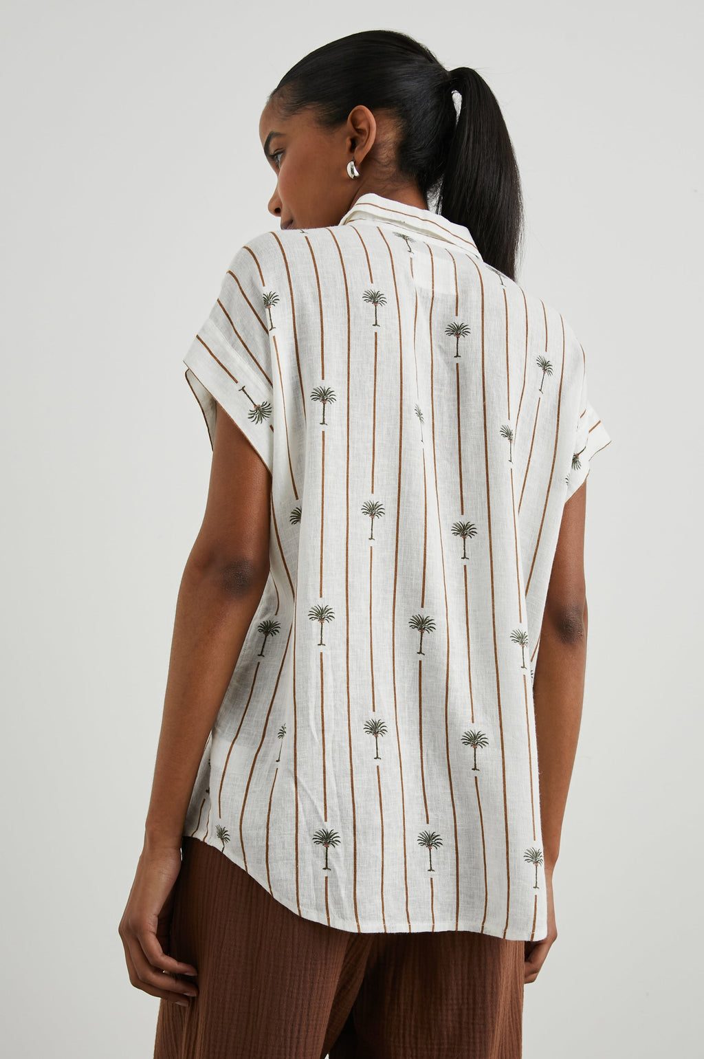 Jamie Shirt - Stripe Palms