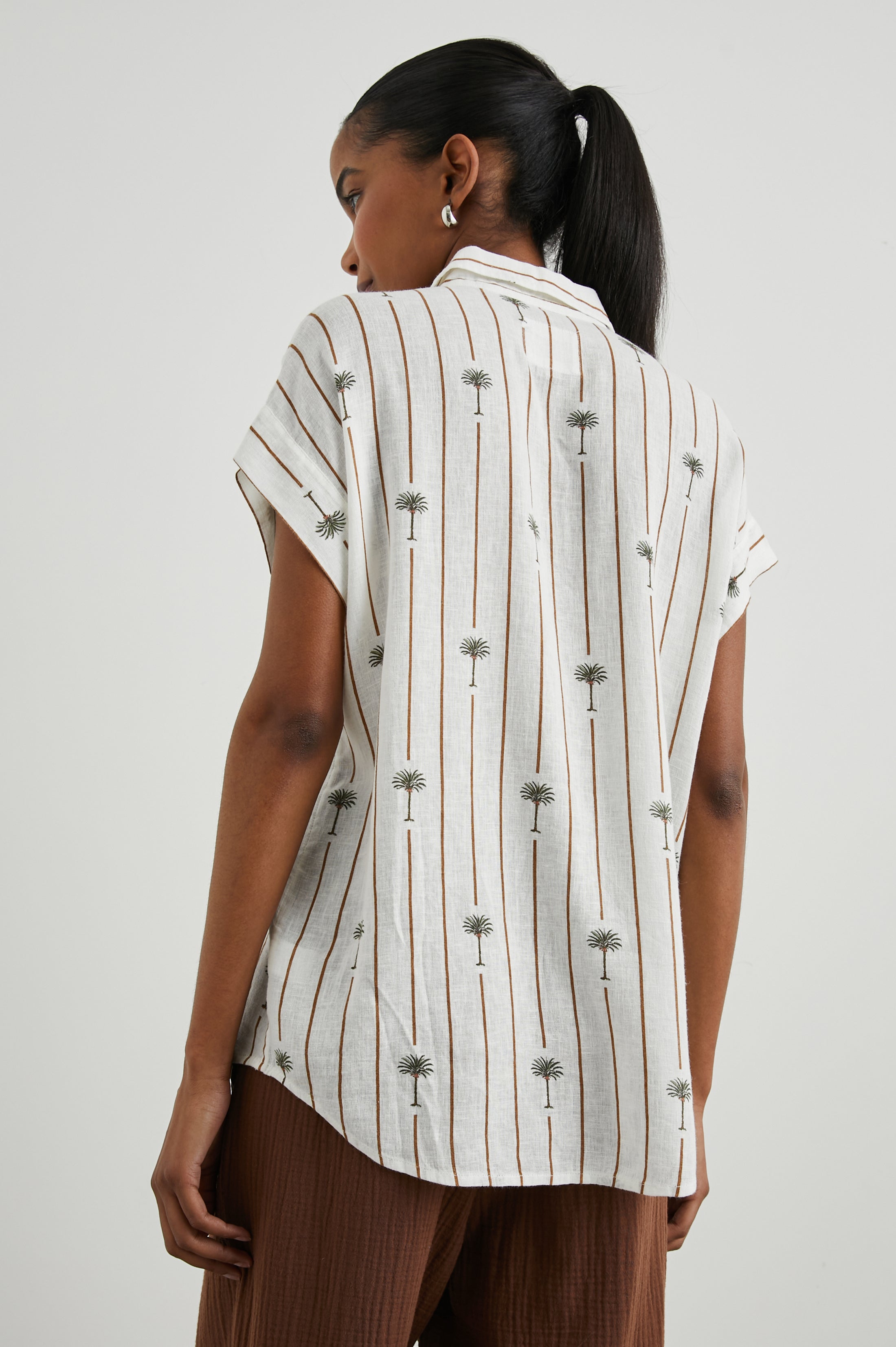 Jamie Shirt - Stripe Palms