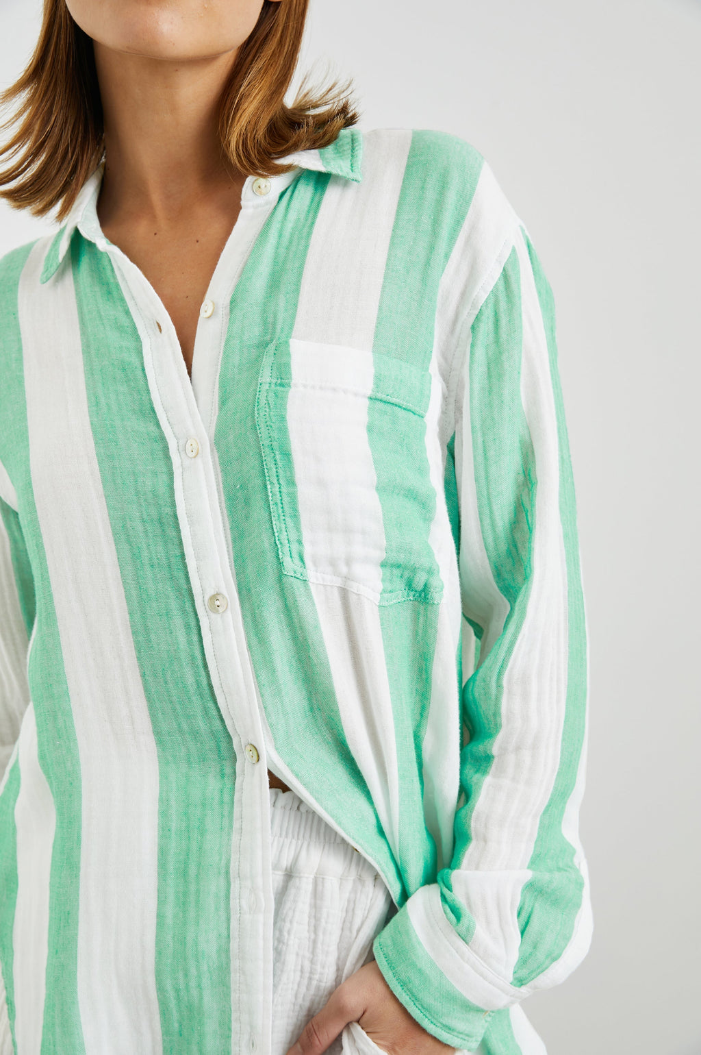 Jaylin Shirt - Jade Stripe