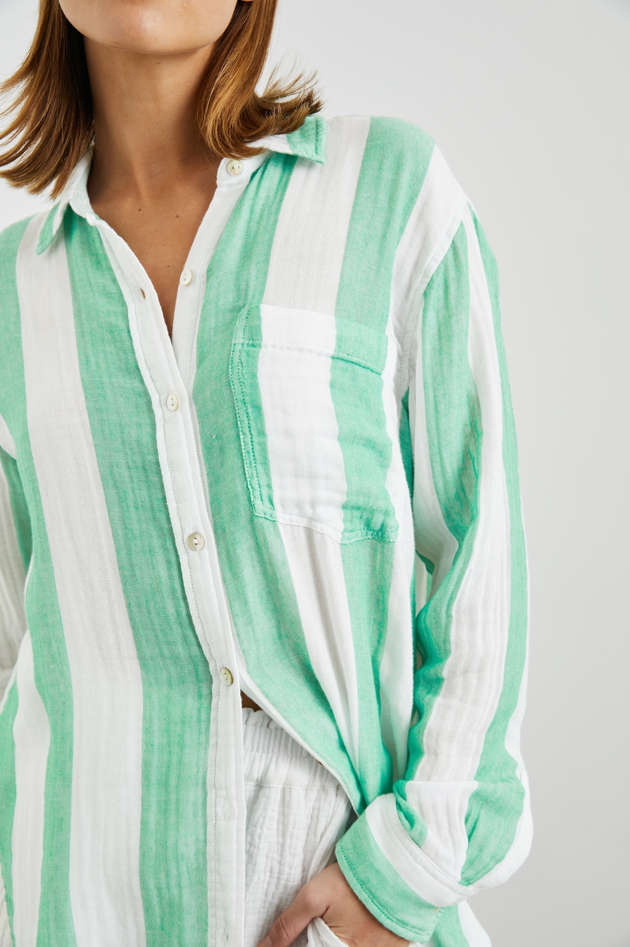 Jaylin Shirt - Jade Stripe