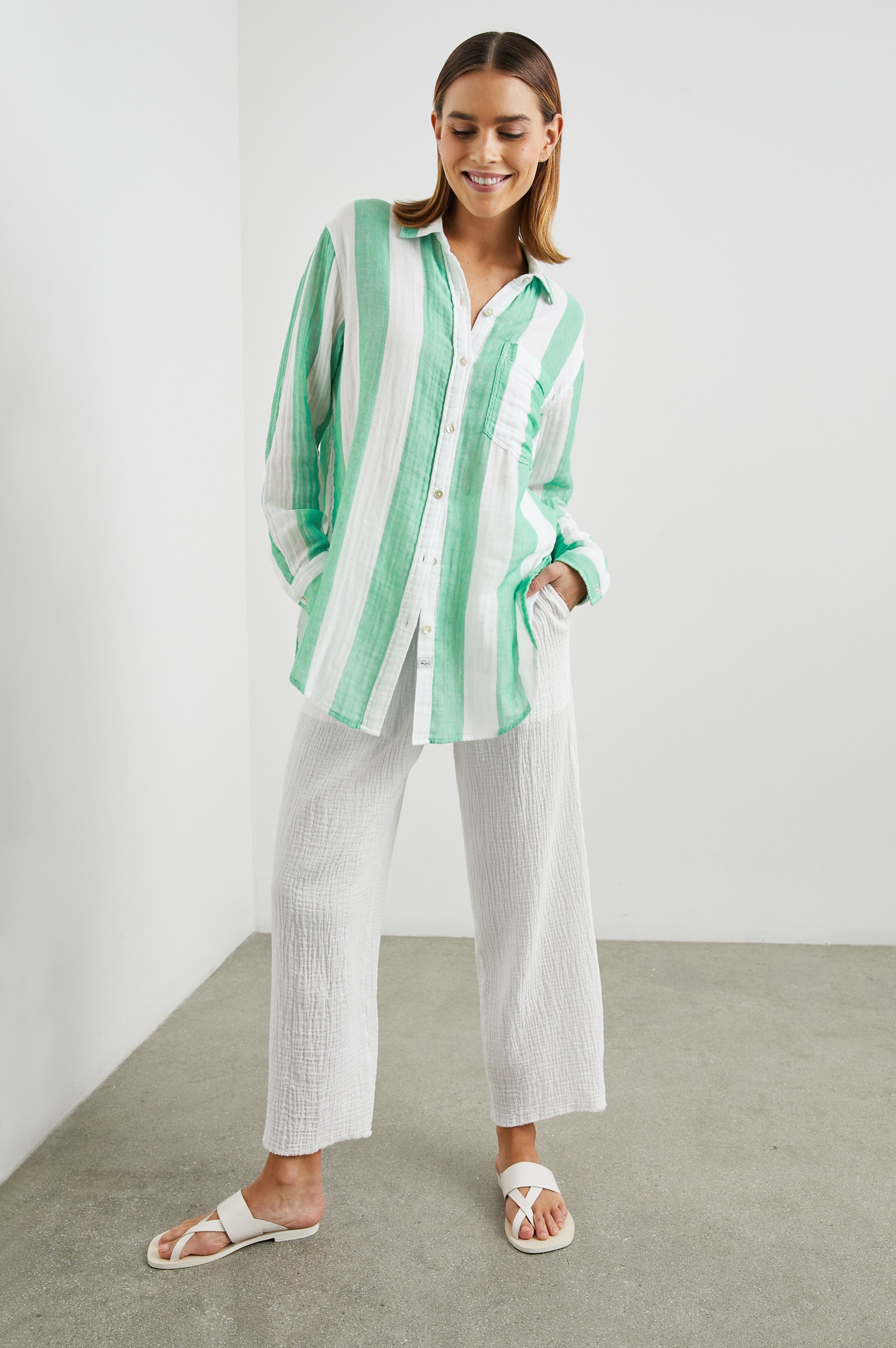 Jaylin Shirt - Jade Stripe