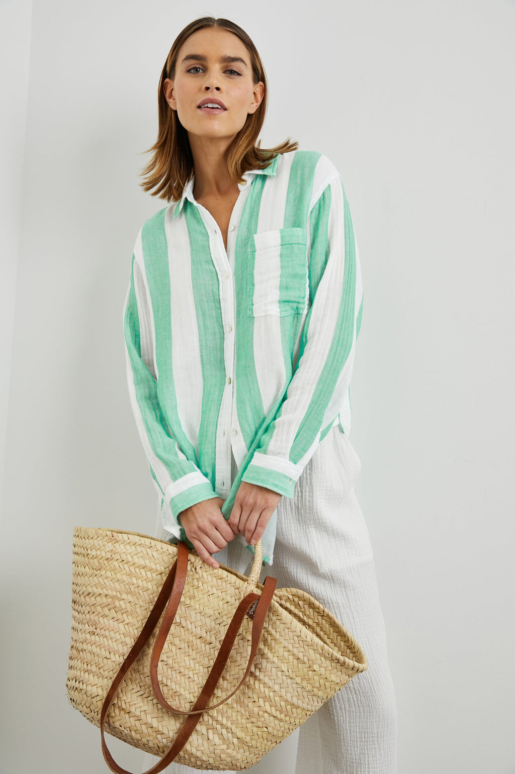 Jaylin Shirt - Jade Stripe