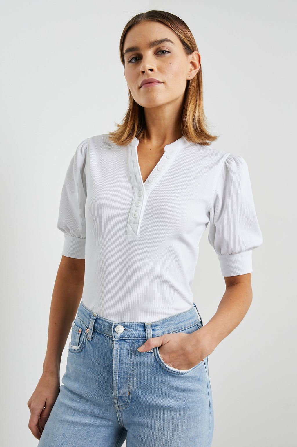 Jewel Top - White Rib