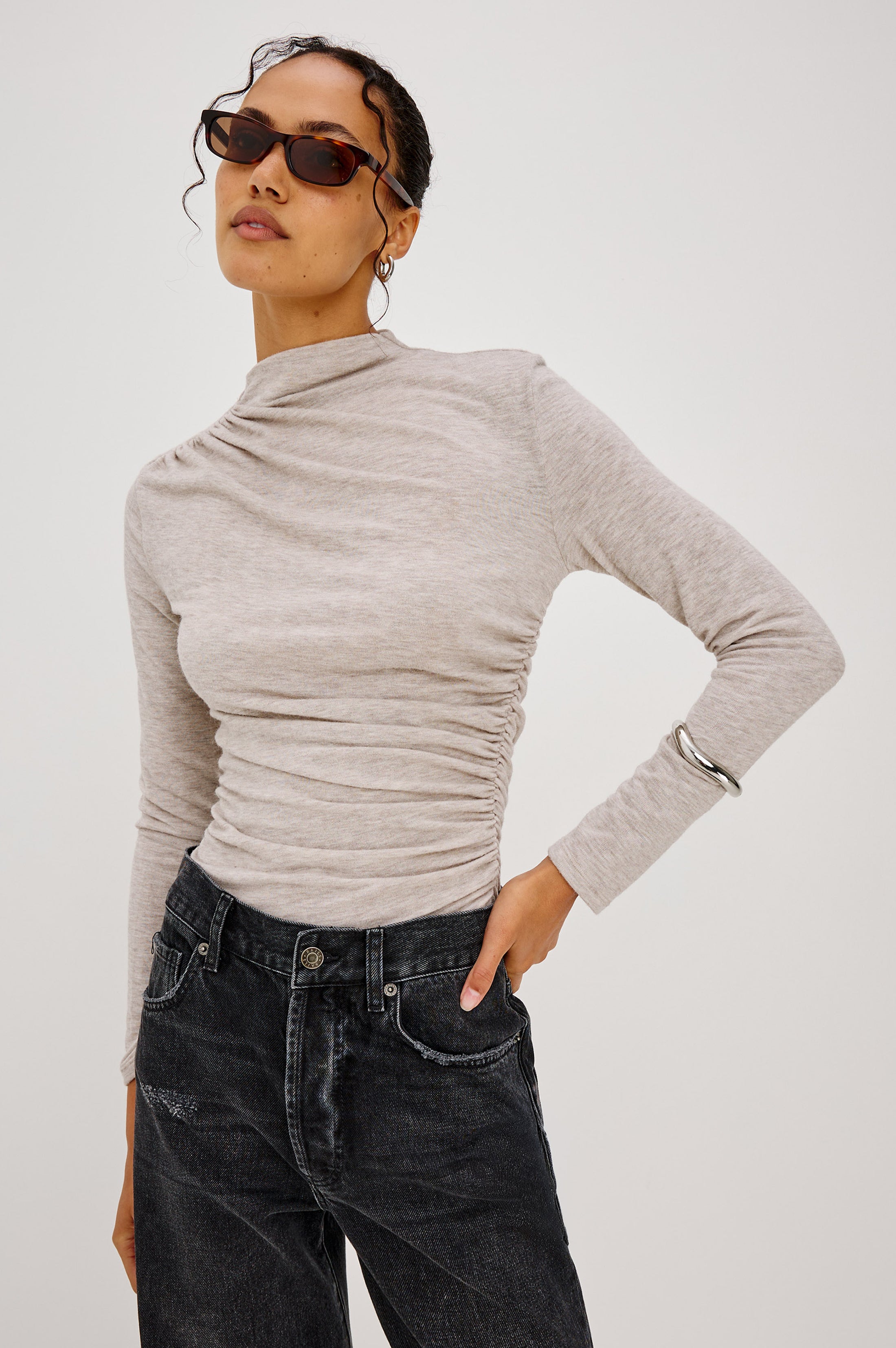 Joelle Top - Heather Oatmeal