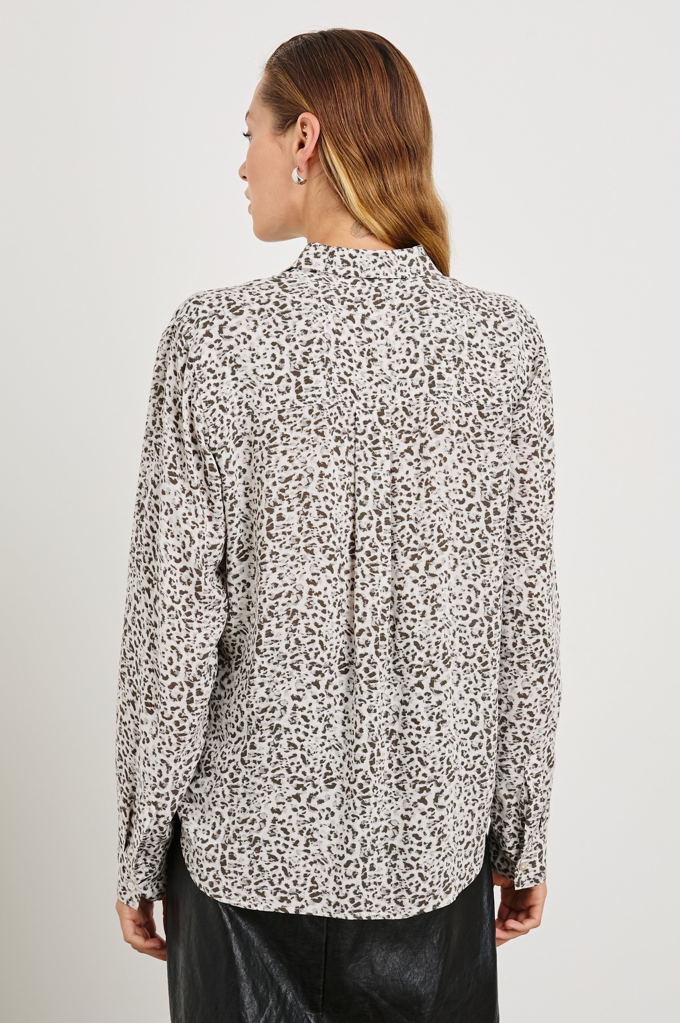 Josephine Shirt - Charcoal Watercolor Cheetah