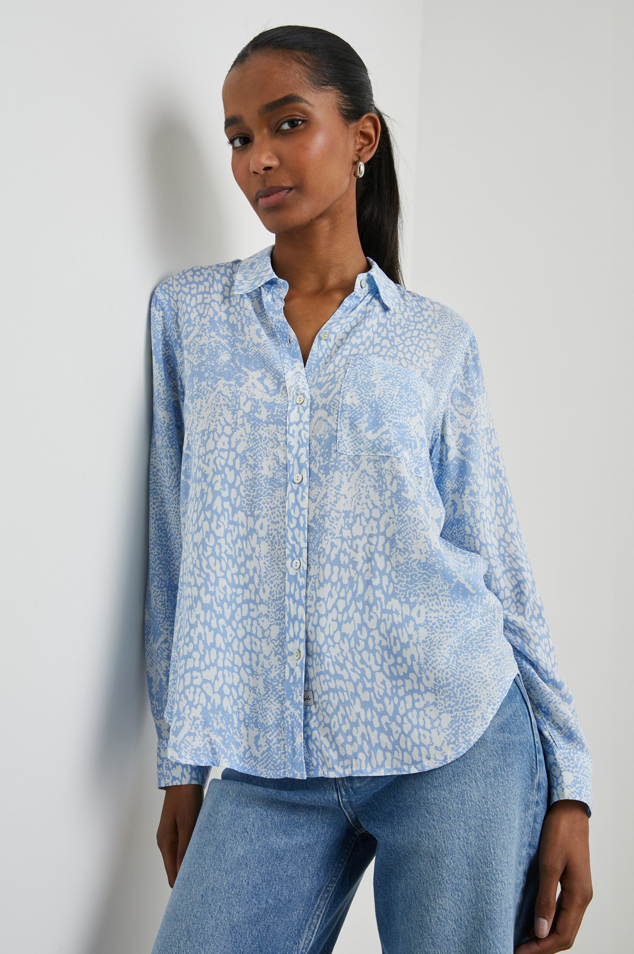 Josephine Shirt - Aqua Mixed Animals