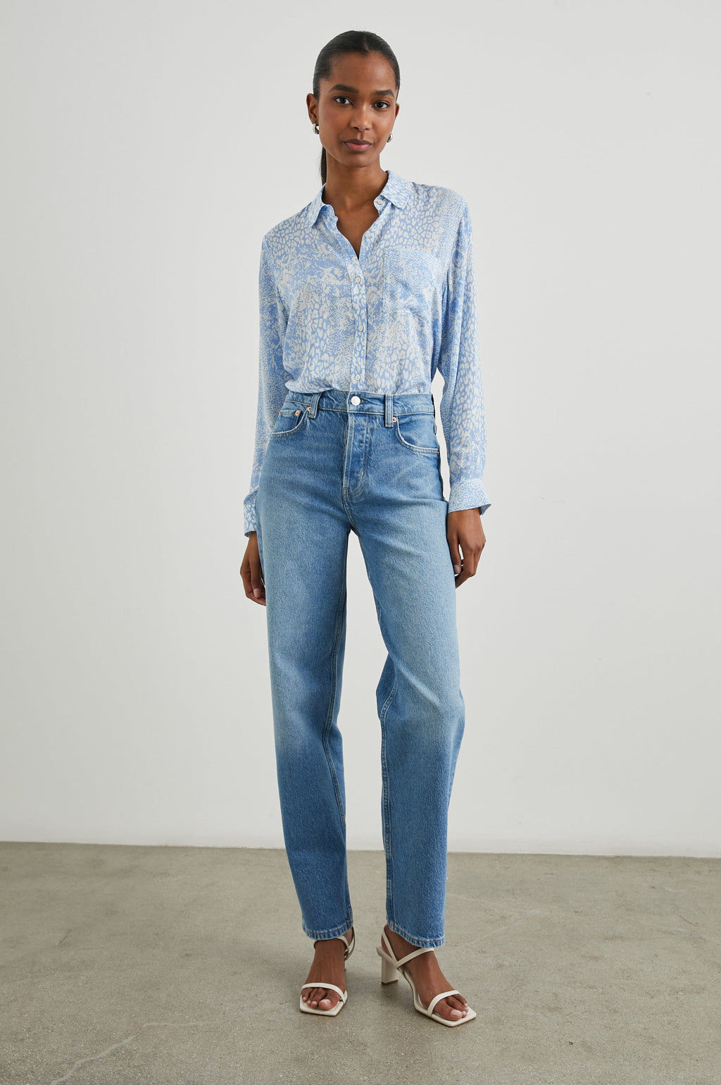 Josephine Shirt - Aqua Mixed Animals