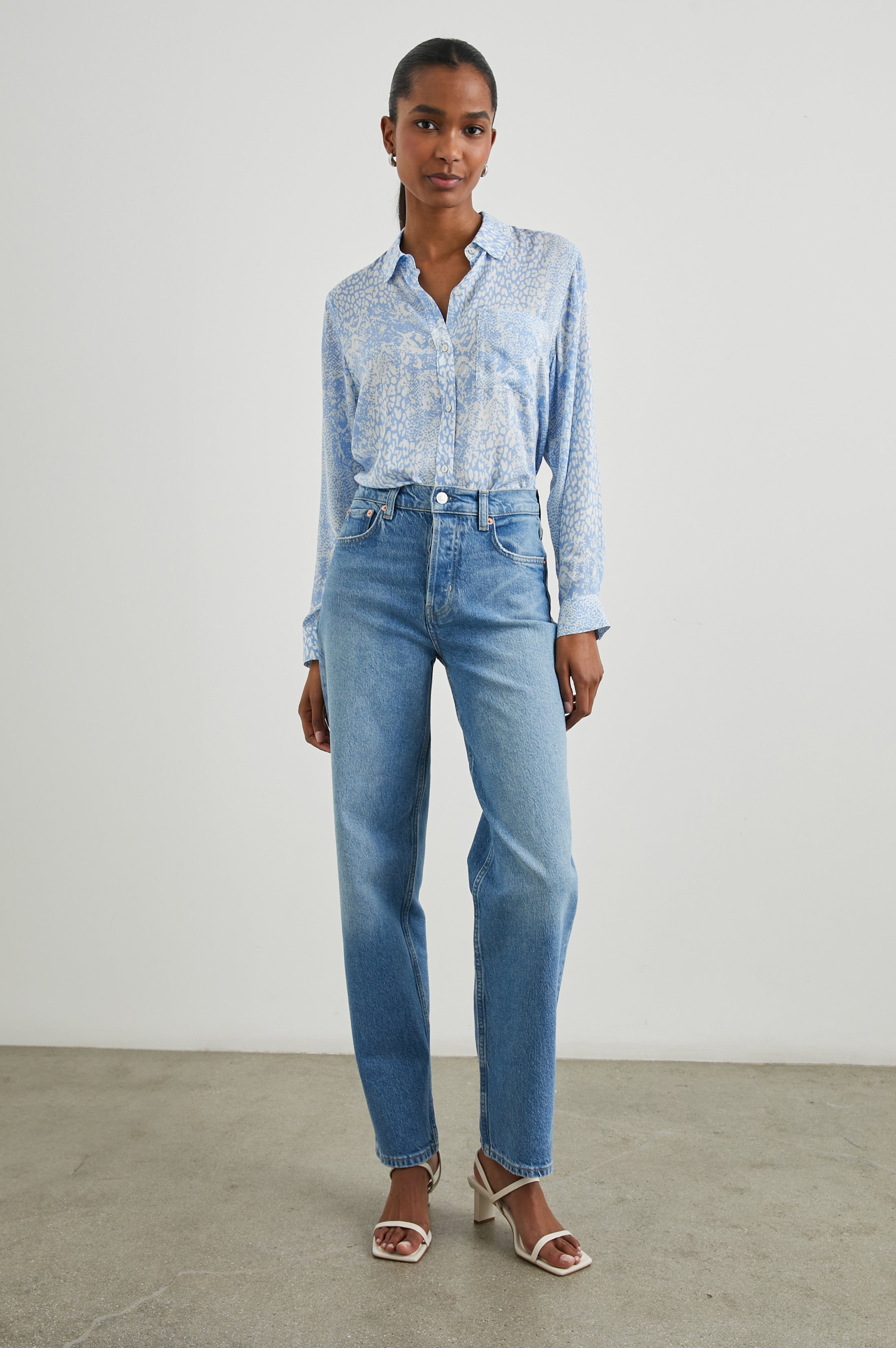 Josephine Shirt - Aqua Mixed Animals