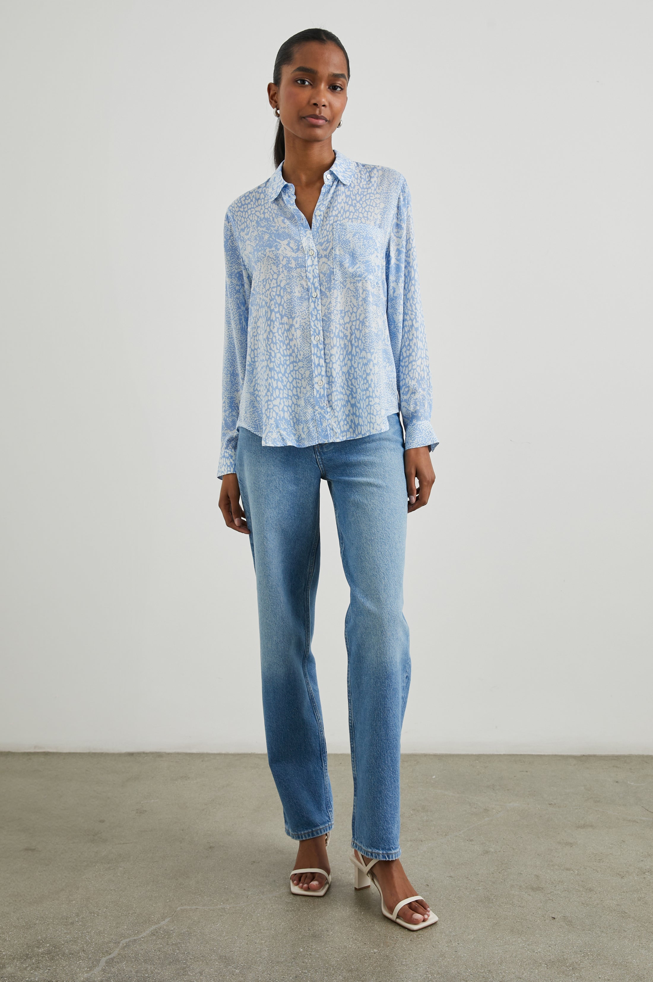 Josephine Shirt - Aqua Mixed Animals