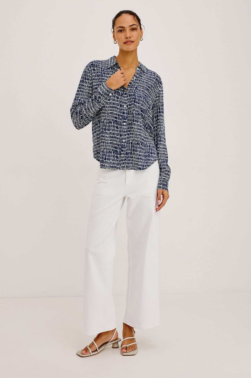 Josephine Shirt - Navy Pebbled