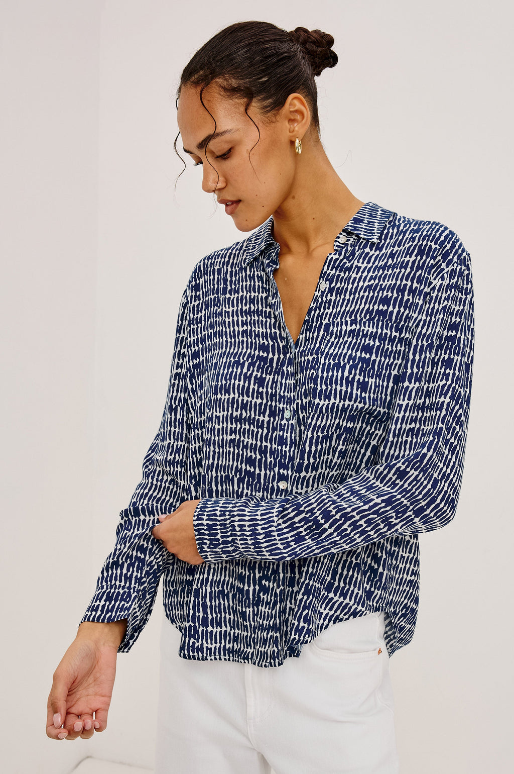 Josephine Shirt - Navy Pebbled