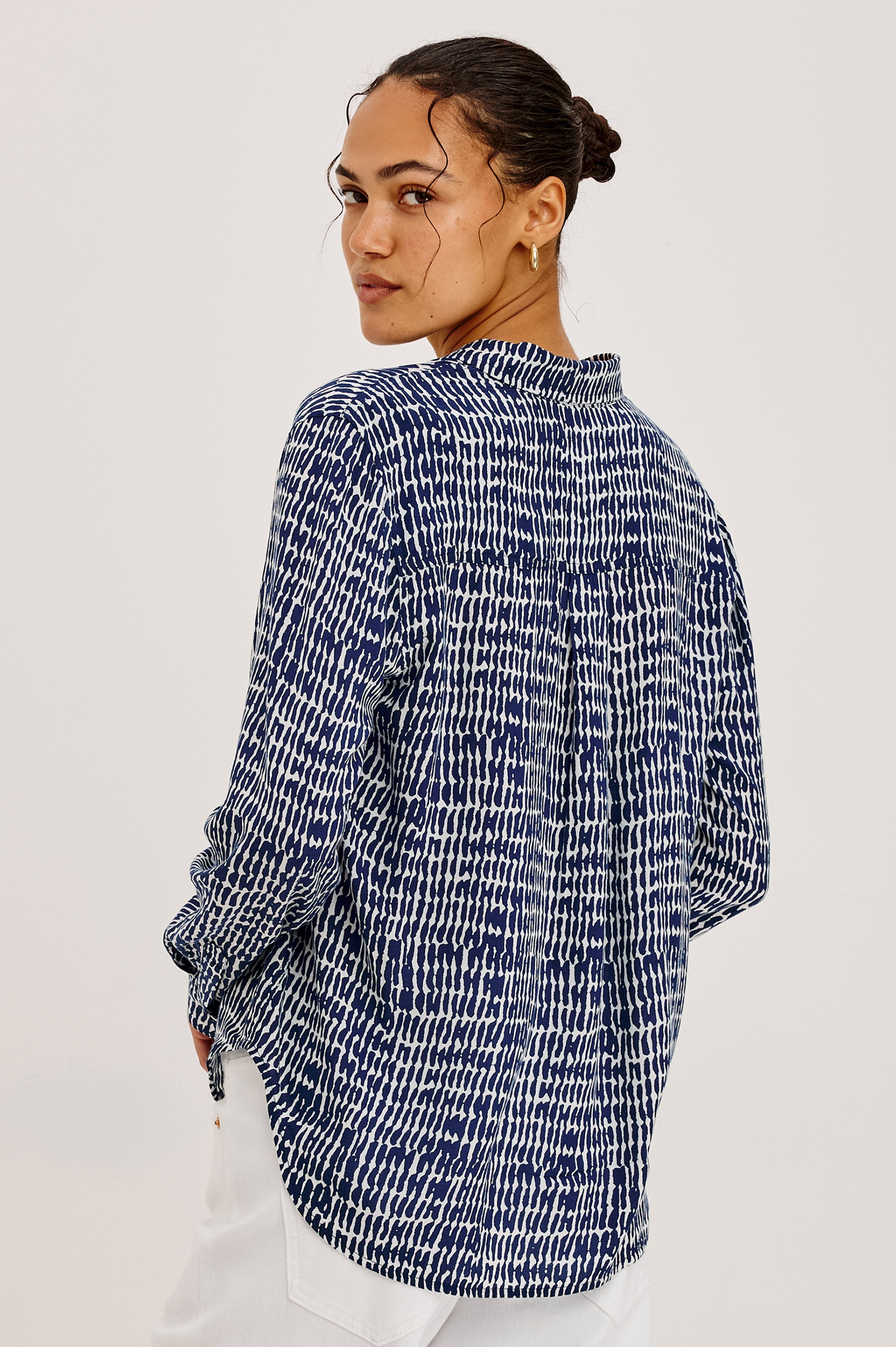Josephine Shirt - Navy Pebbled