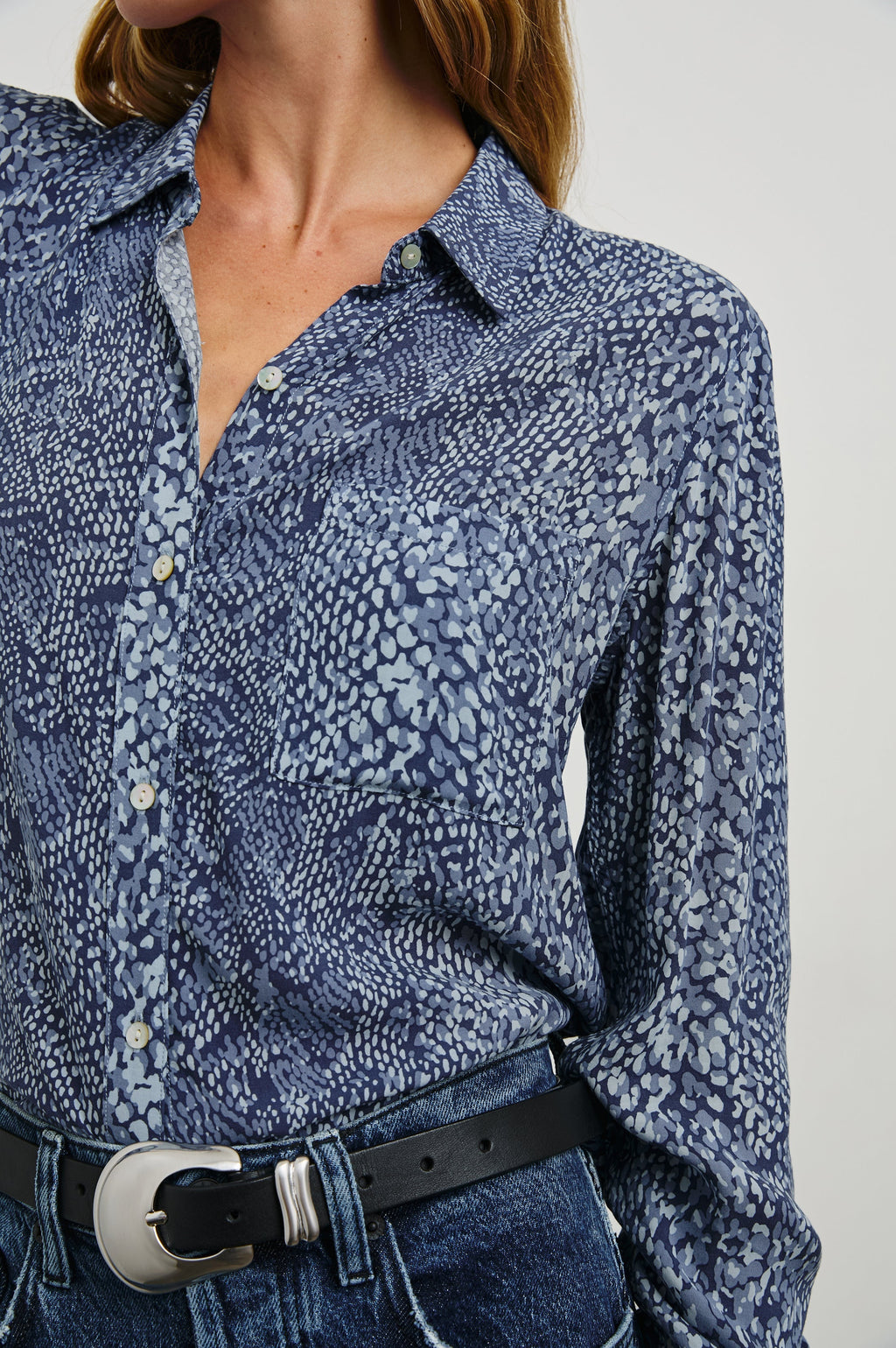 Josephine Shirt - Navy Python