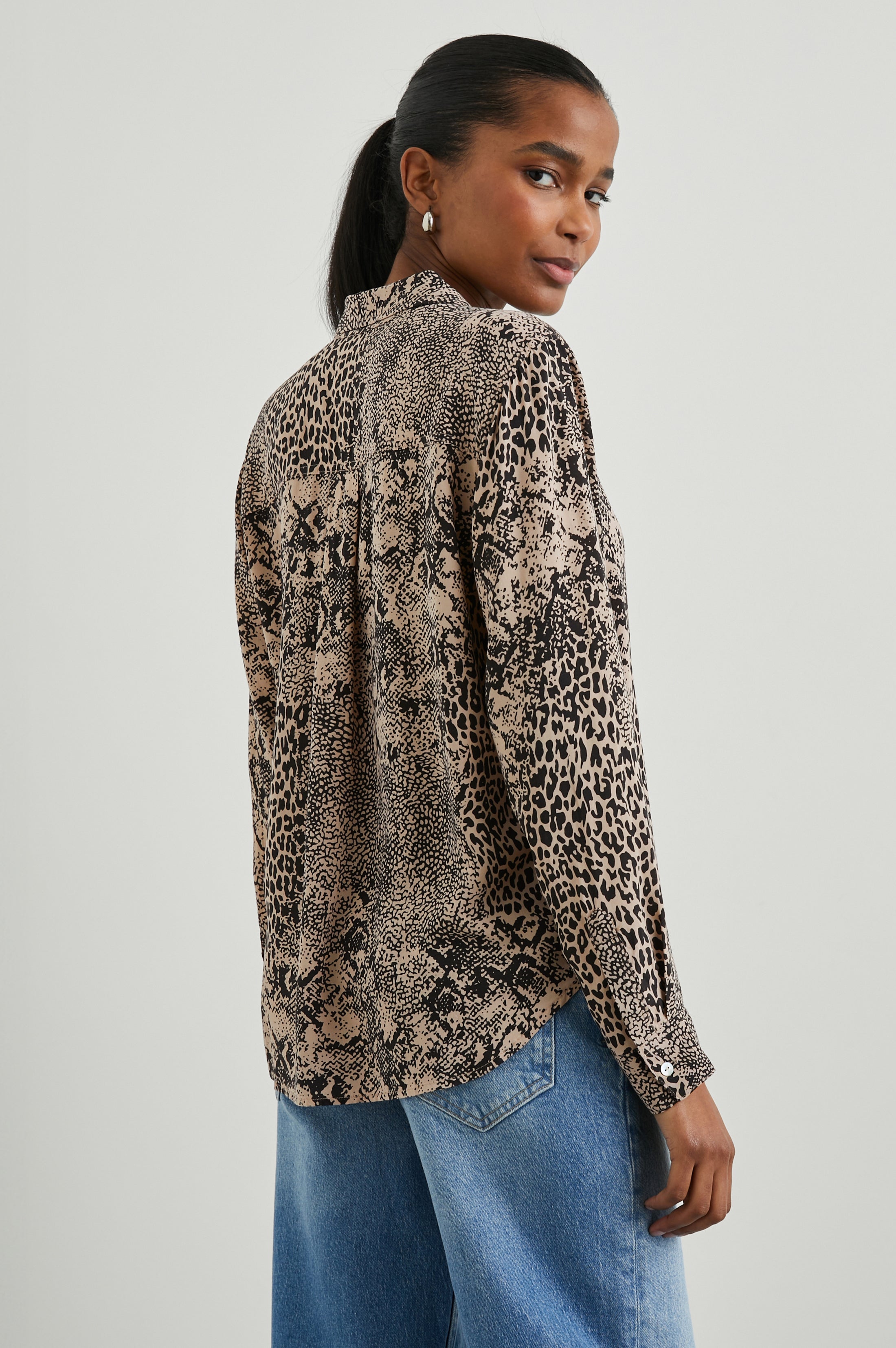 Josephine Shirt - Taupe Mixed Animal