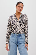 Josephine Shirt - Taupe Spotted