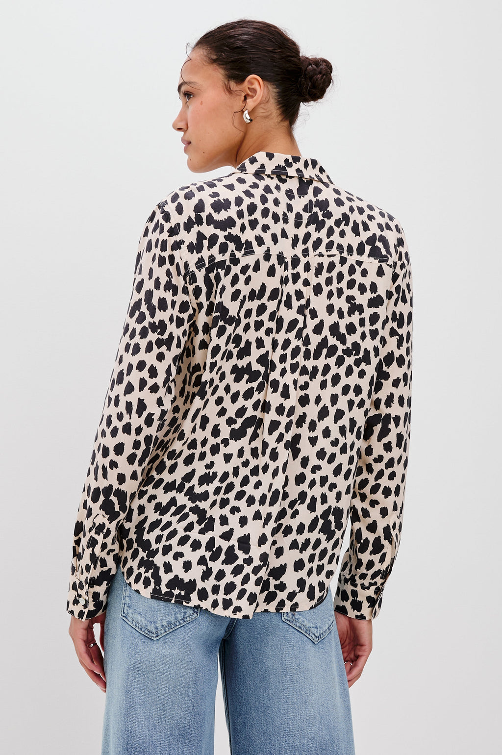 Josephine Shirt - Taupe Spotted