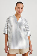 Juda Top - Chalk Slate Stripe