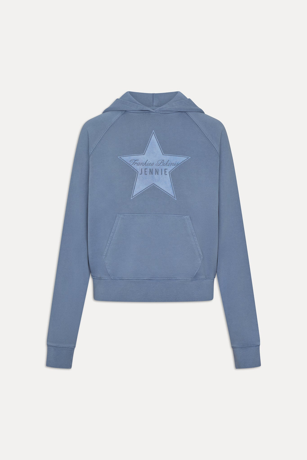 x JENNIE Jane Cropped Terry Hoodie - Jennie Blue