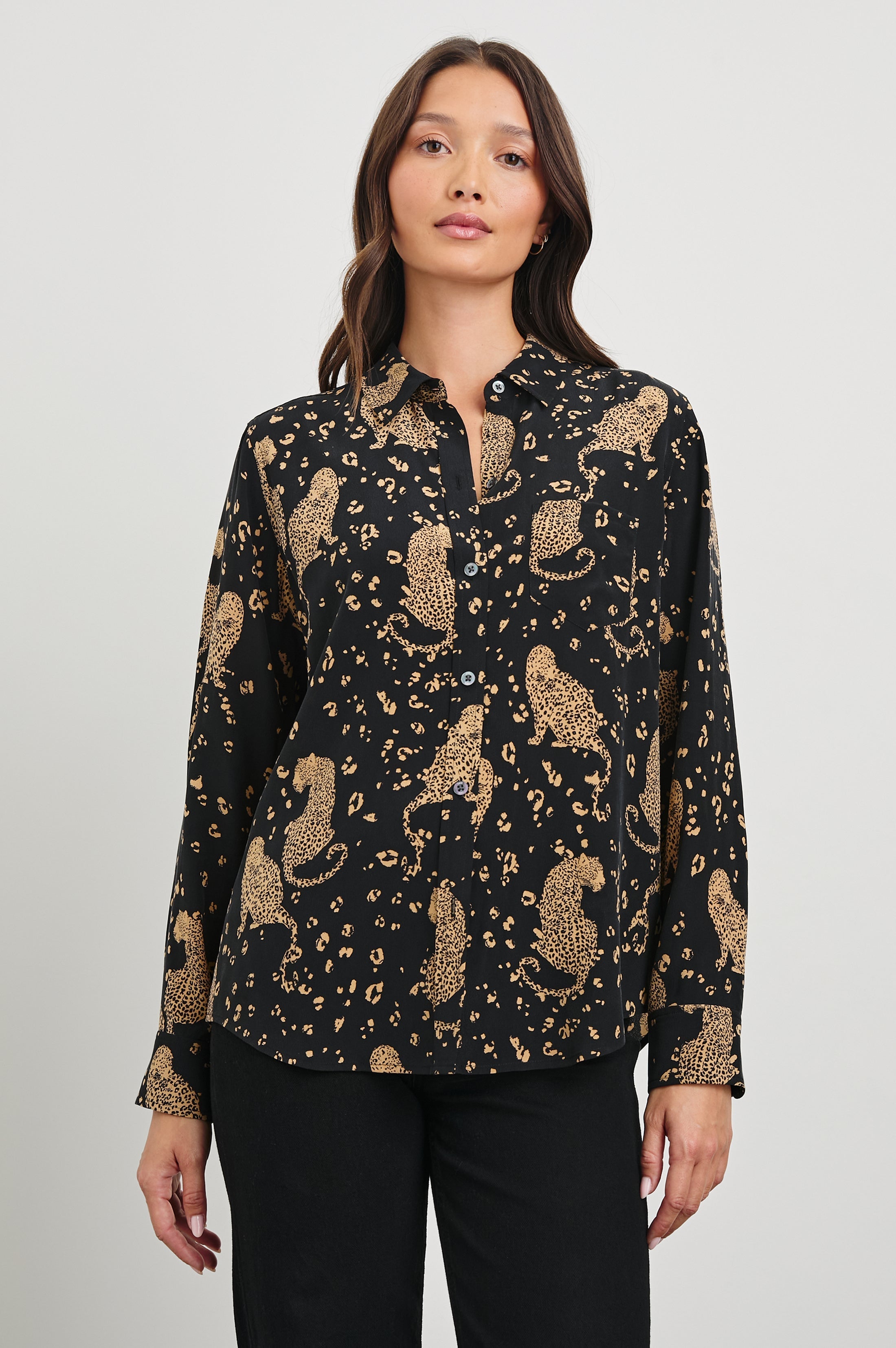 Kate Shirt - Noir Leopard