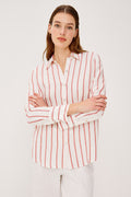 Knox Shirt - Scarlet Ivory Stripe