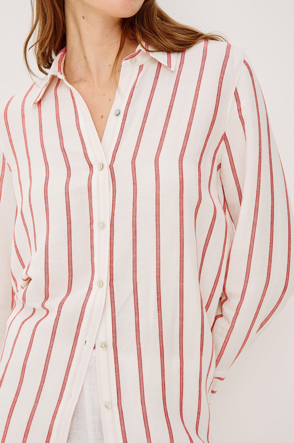 Knox Shirt - Scarlet Ivory Stripe