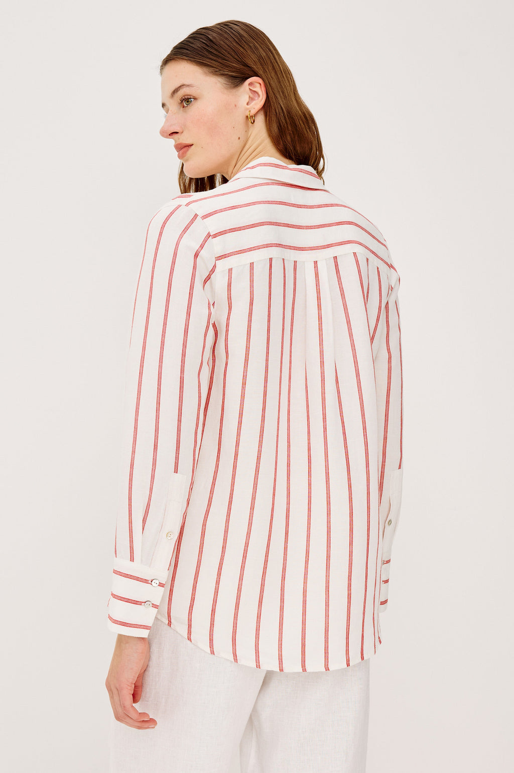Knox Shirt - Scarlet Ivory Stripe