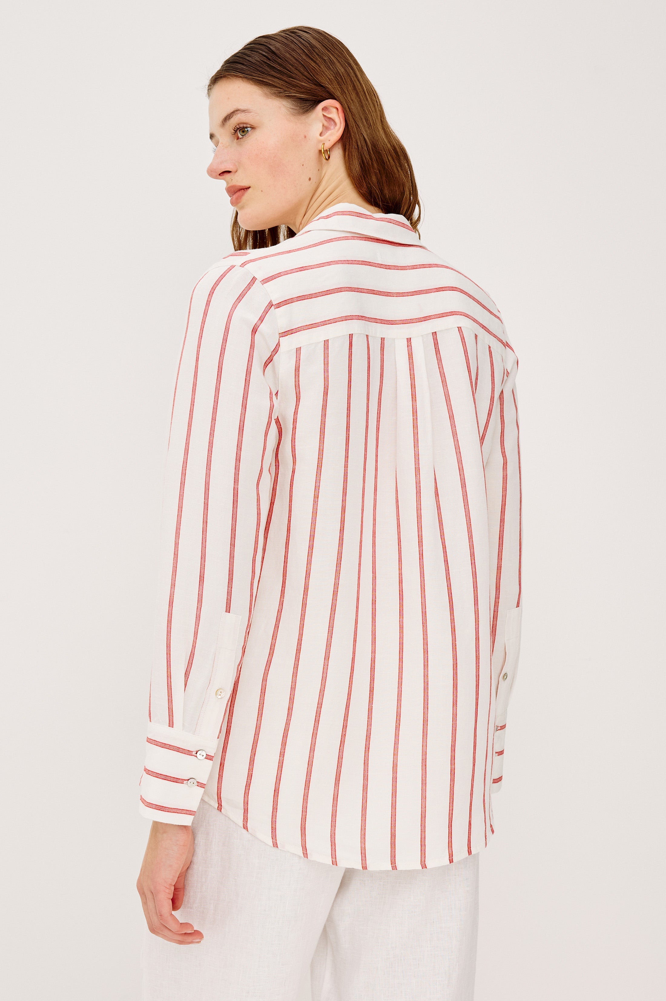 Knox Shirt - Scarlet Ivory Stripe
